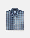 Short Sleeve Blue & Navy Madras Button Down Shirt - Classic Fit