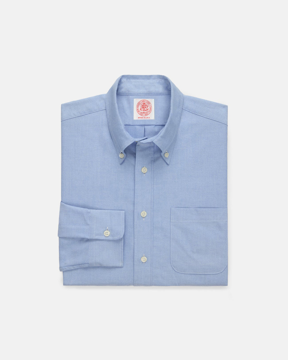 Made-in-USA Blue Oxford Cloth Button Down Shirt