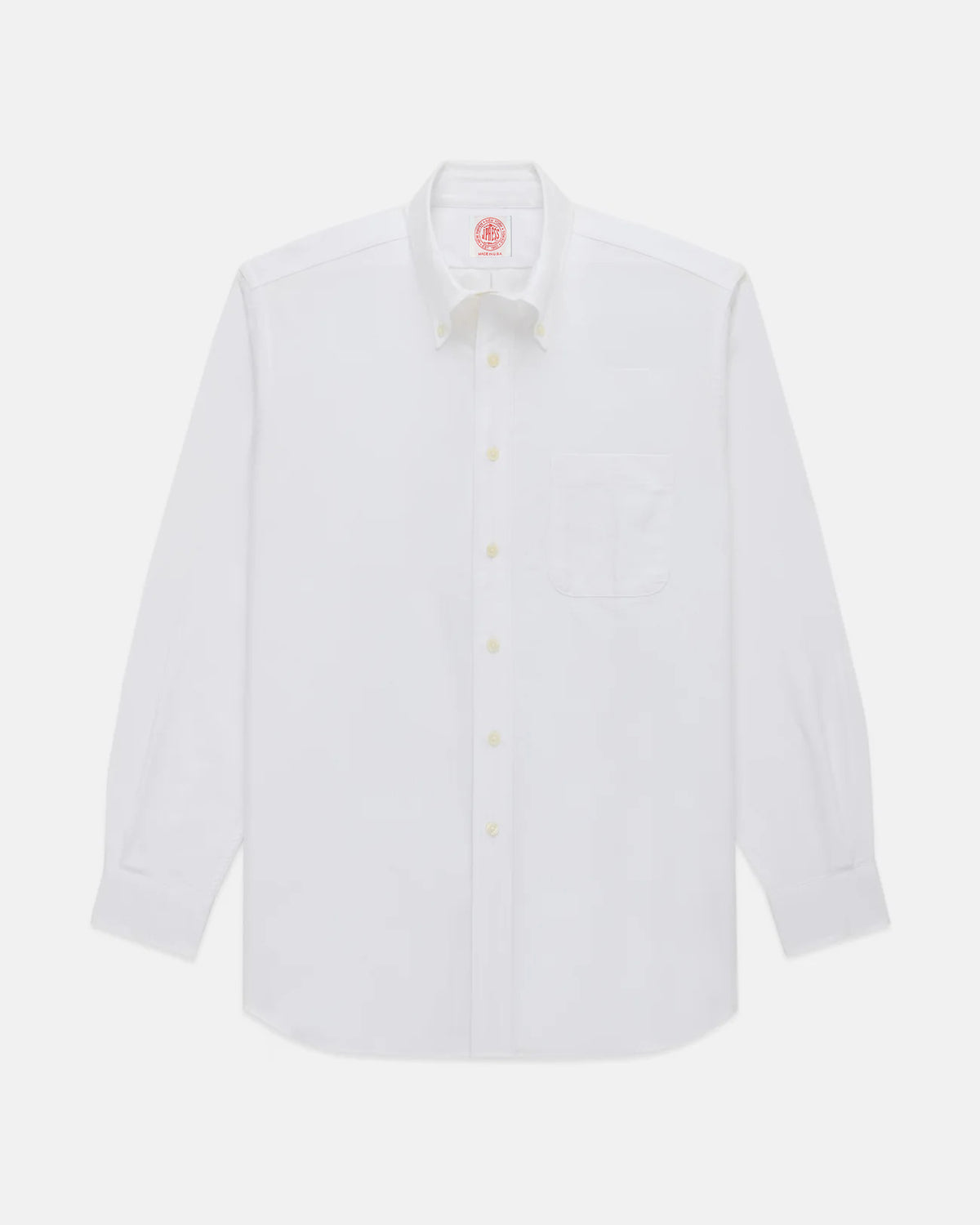 Made-in-USA White Oxford Cloth Button Down Shirt