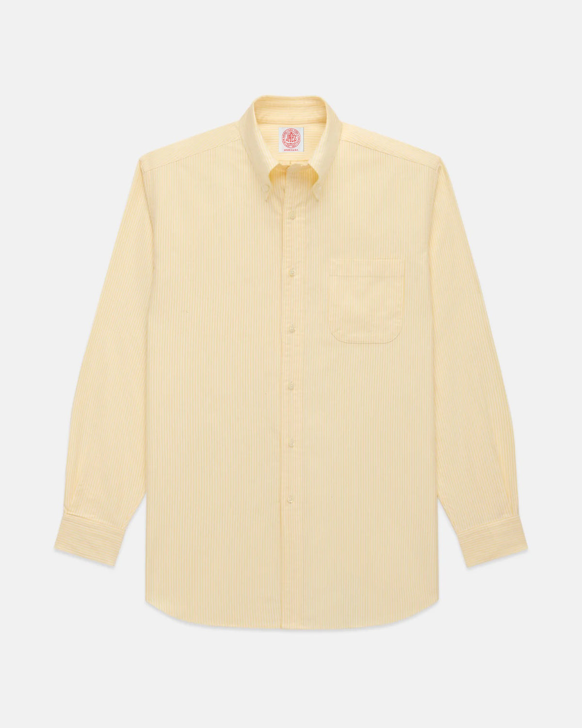 Made-in-USA Yellow University Stripe Oxford Cloth - Regular Fit