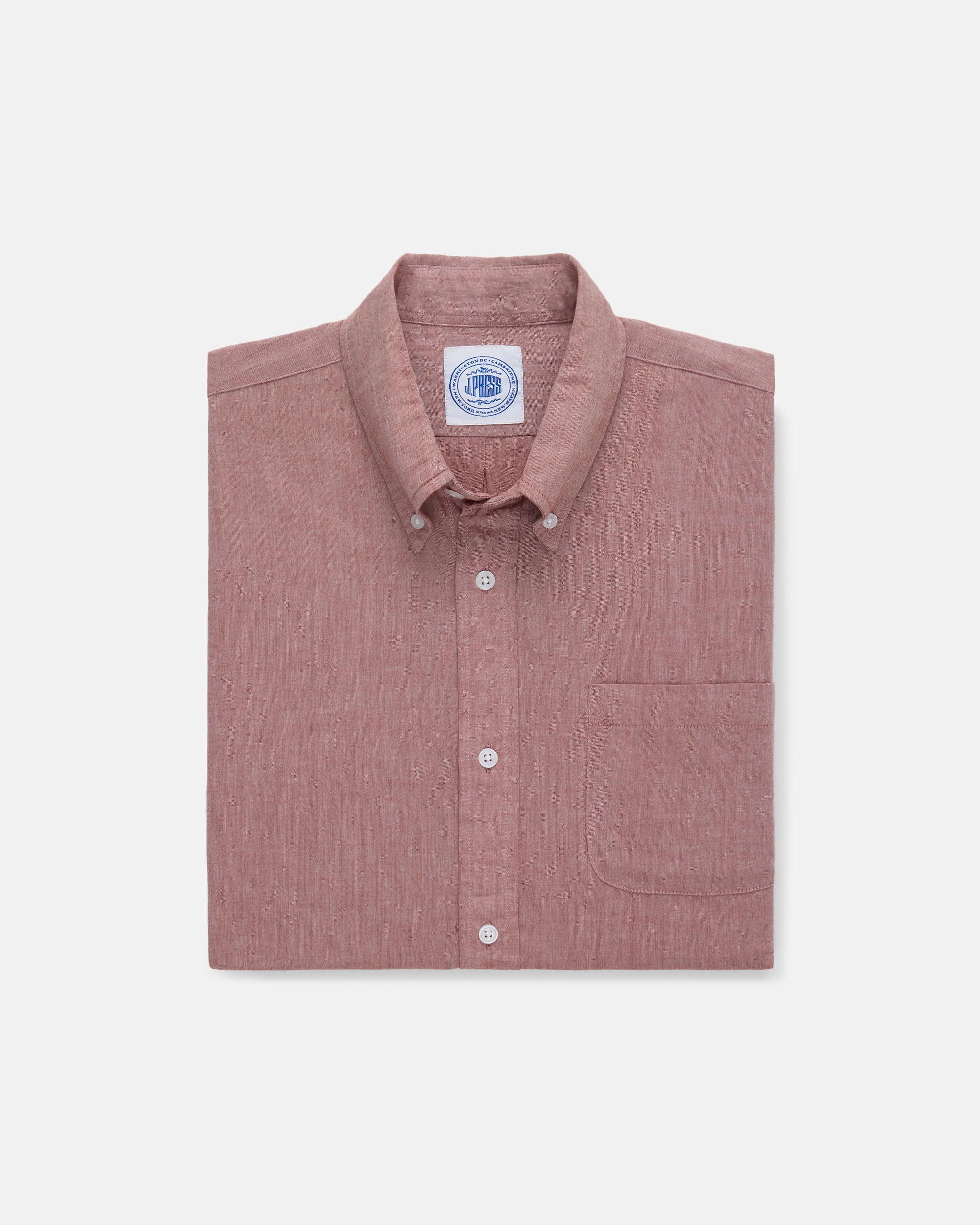 Short Sleeve Chambray Striped Shirt - Classic Fit