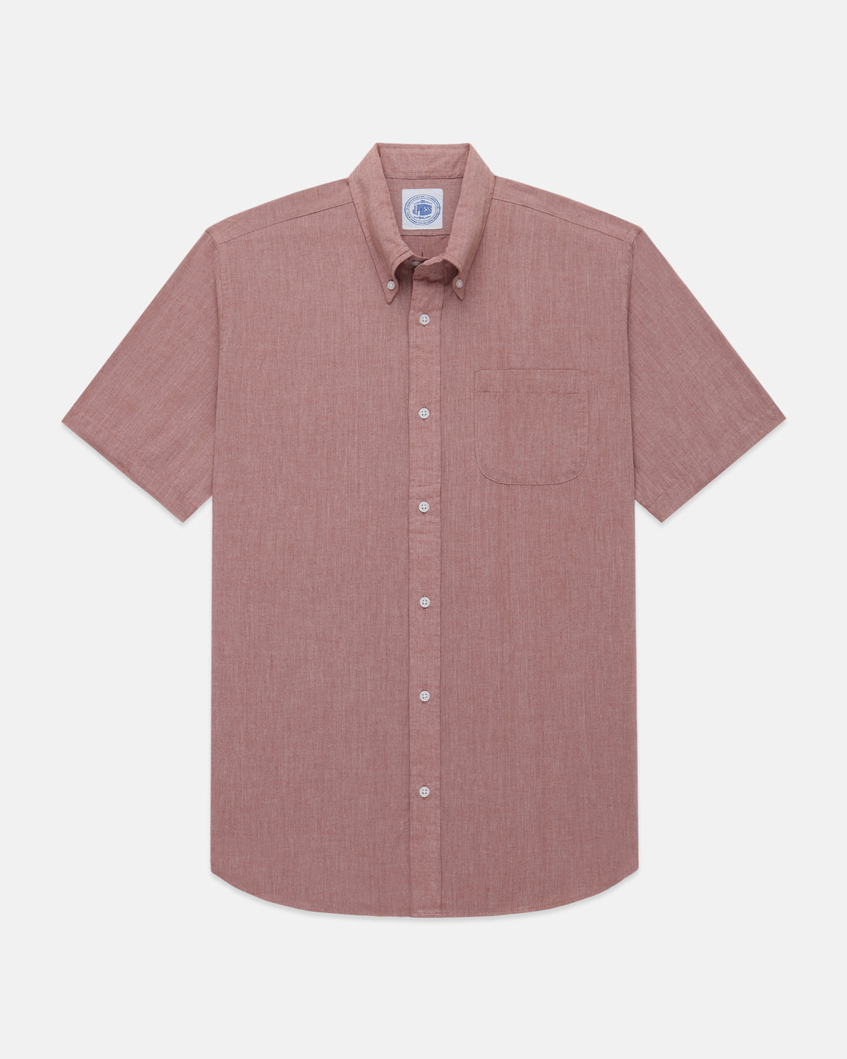 Short Sleeve Chambray Striped Shirt - Classic Fit