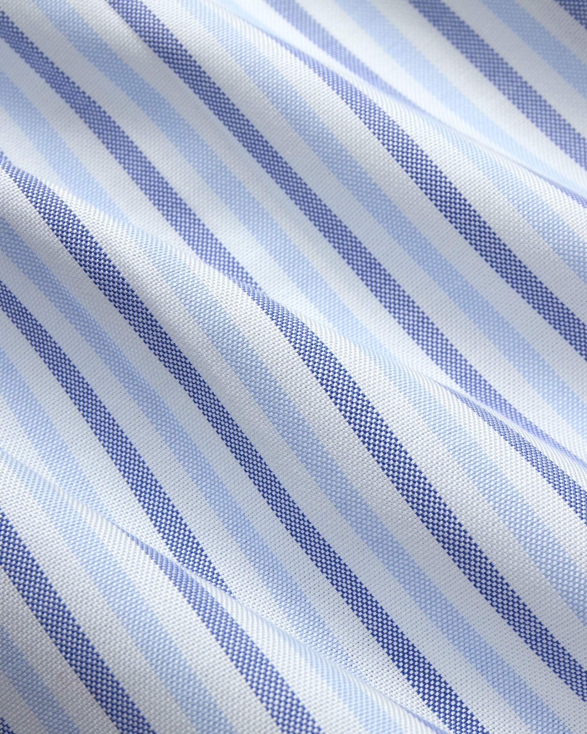 Made-in-USA Blue & Light Blue Alternating Stripe Oxford Dress Shirt - Classic Fit