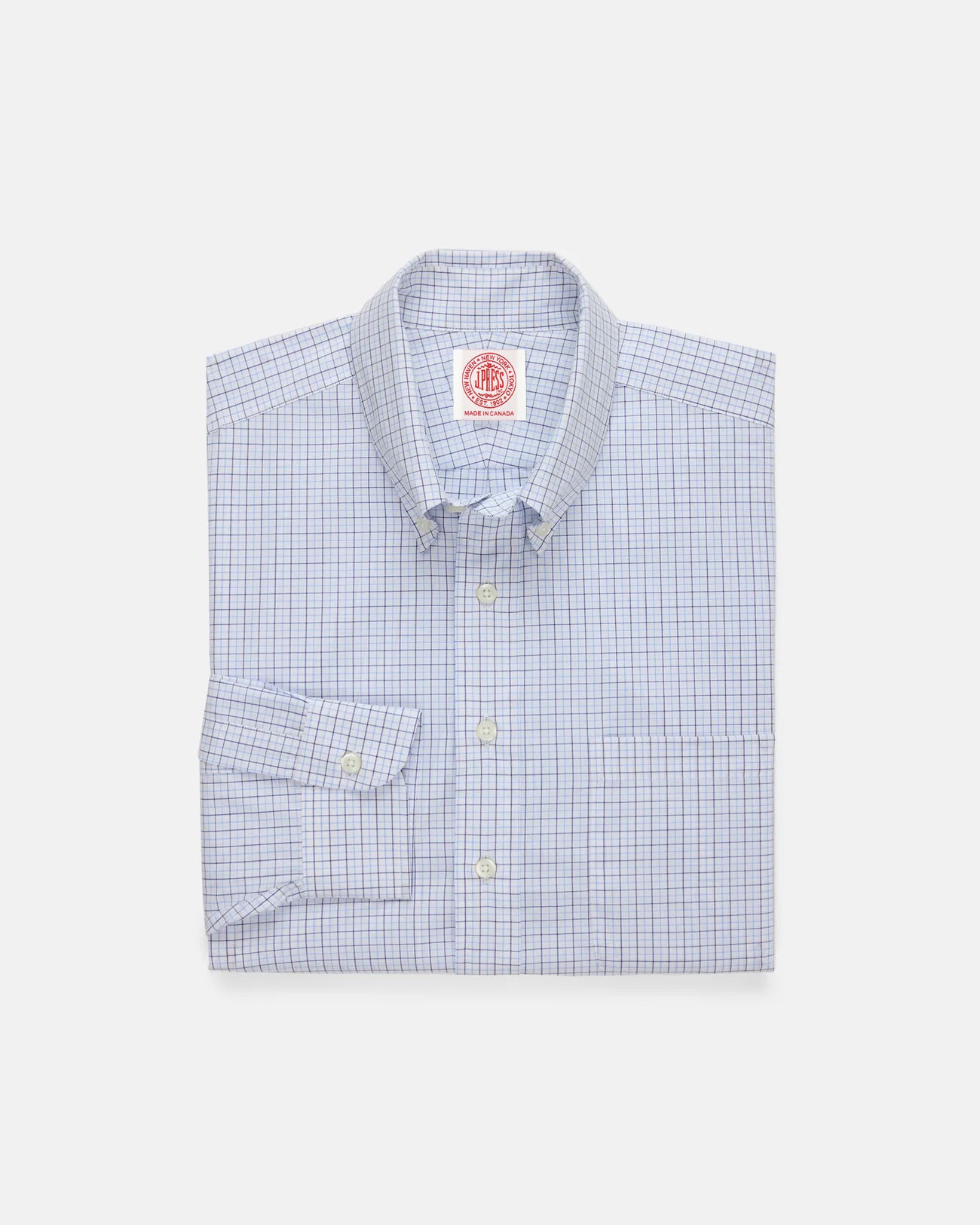Made-in-Canada Navy & Light Blue Tattersall Button Down Shirt - Classic Fit