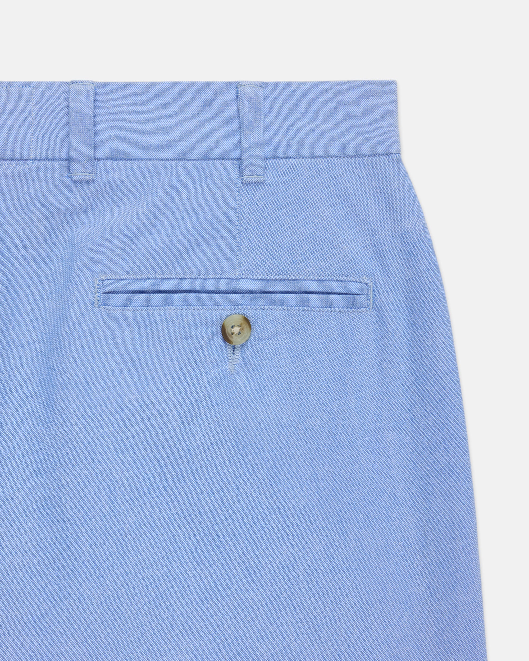 Blue Cotton Chambray Shorts