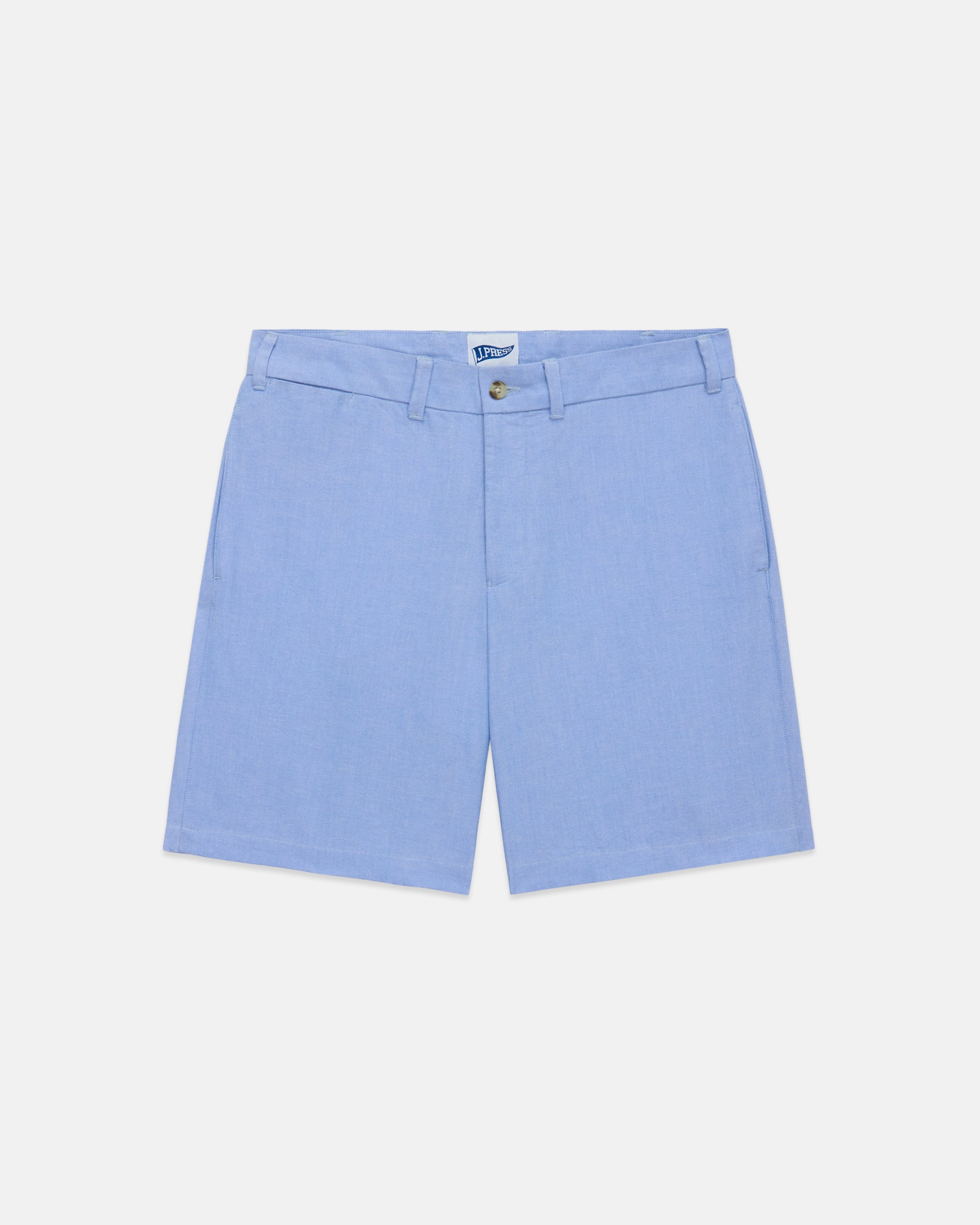 Blue Cotton Chambray Shorts