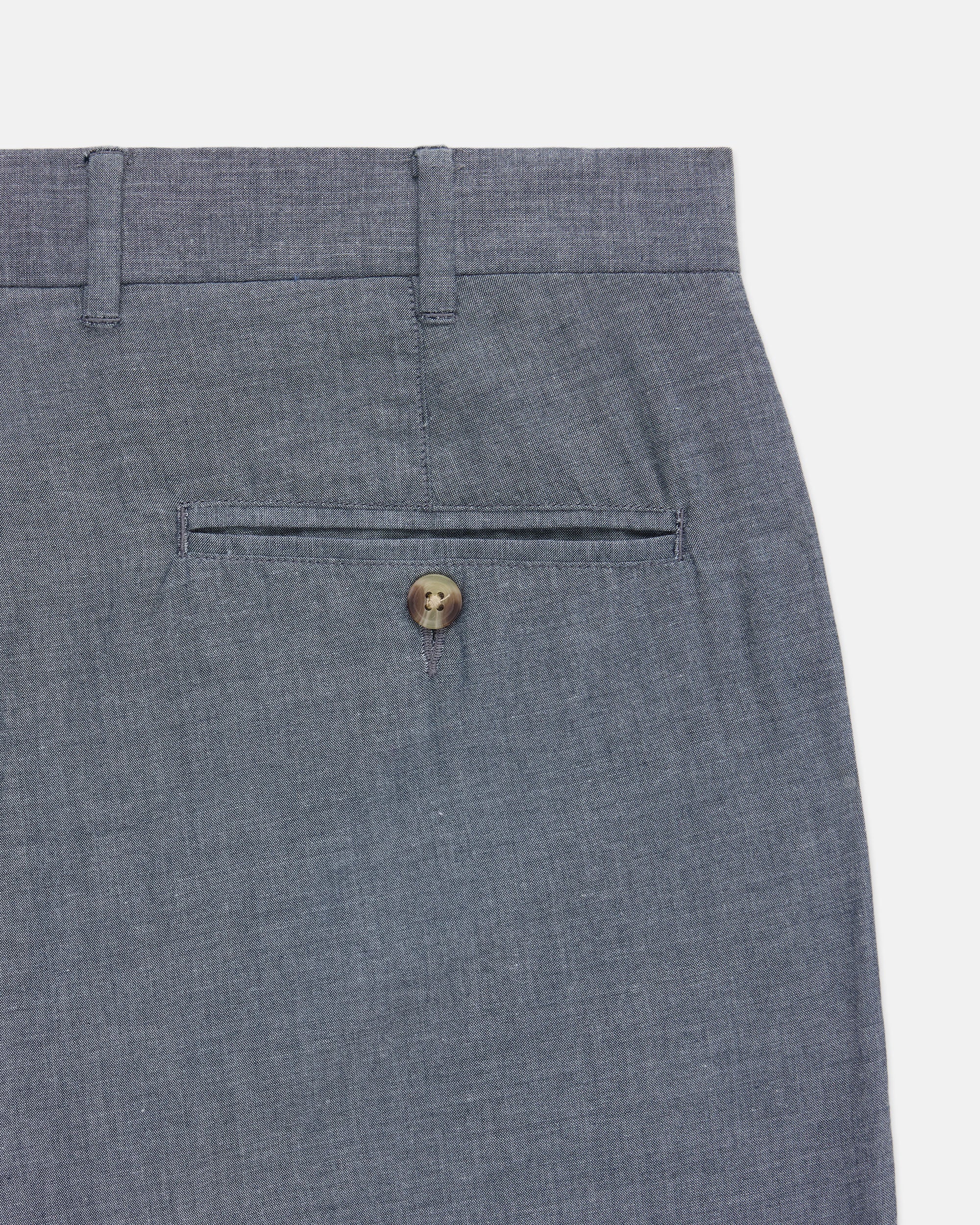 Navy Cotton Chambray Shorts