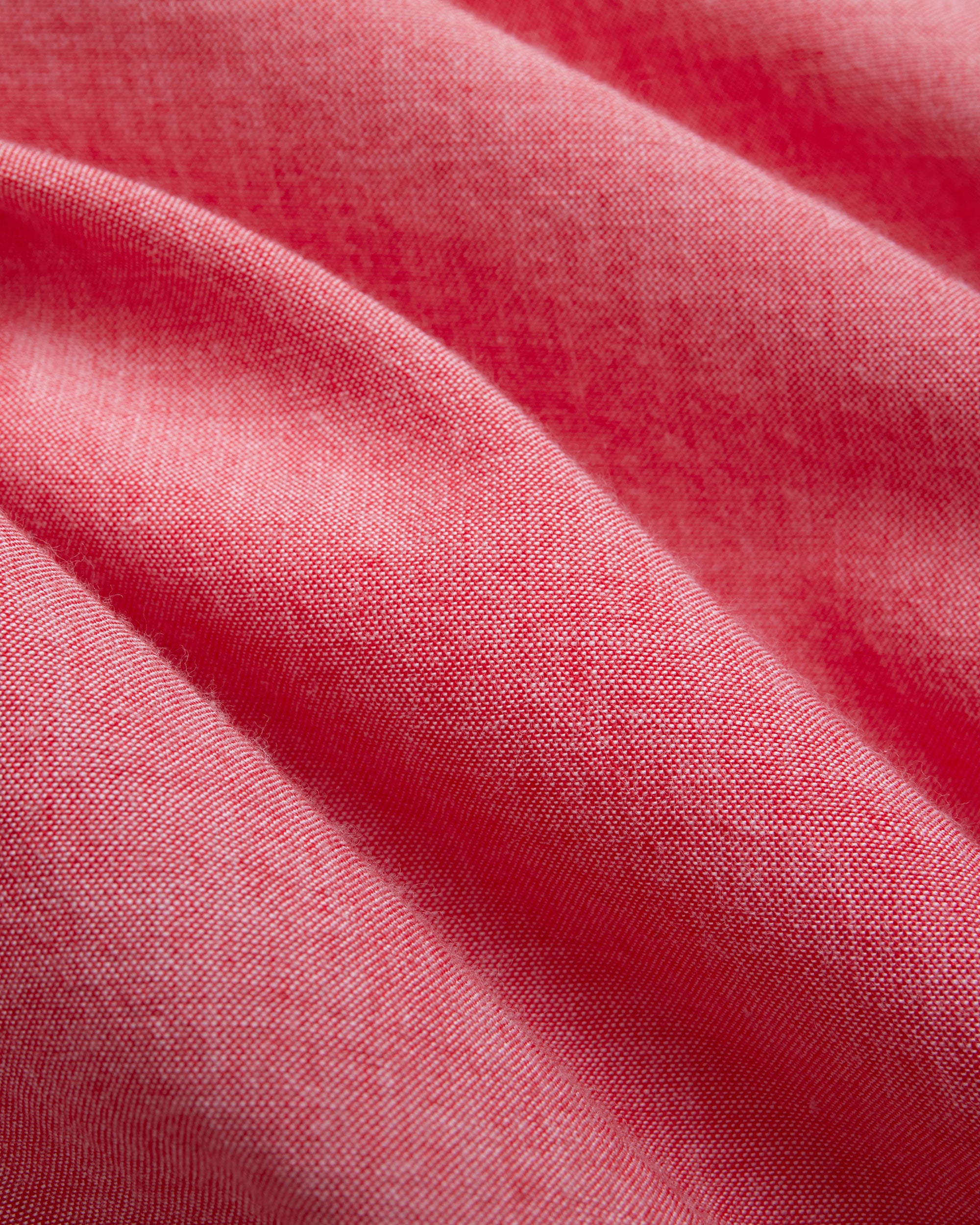 Red Cotton Chambray Shorts