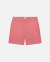 Red Cotton Chambray Shorts