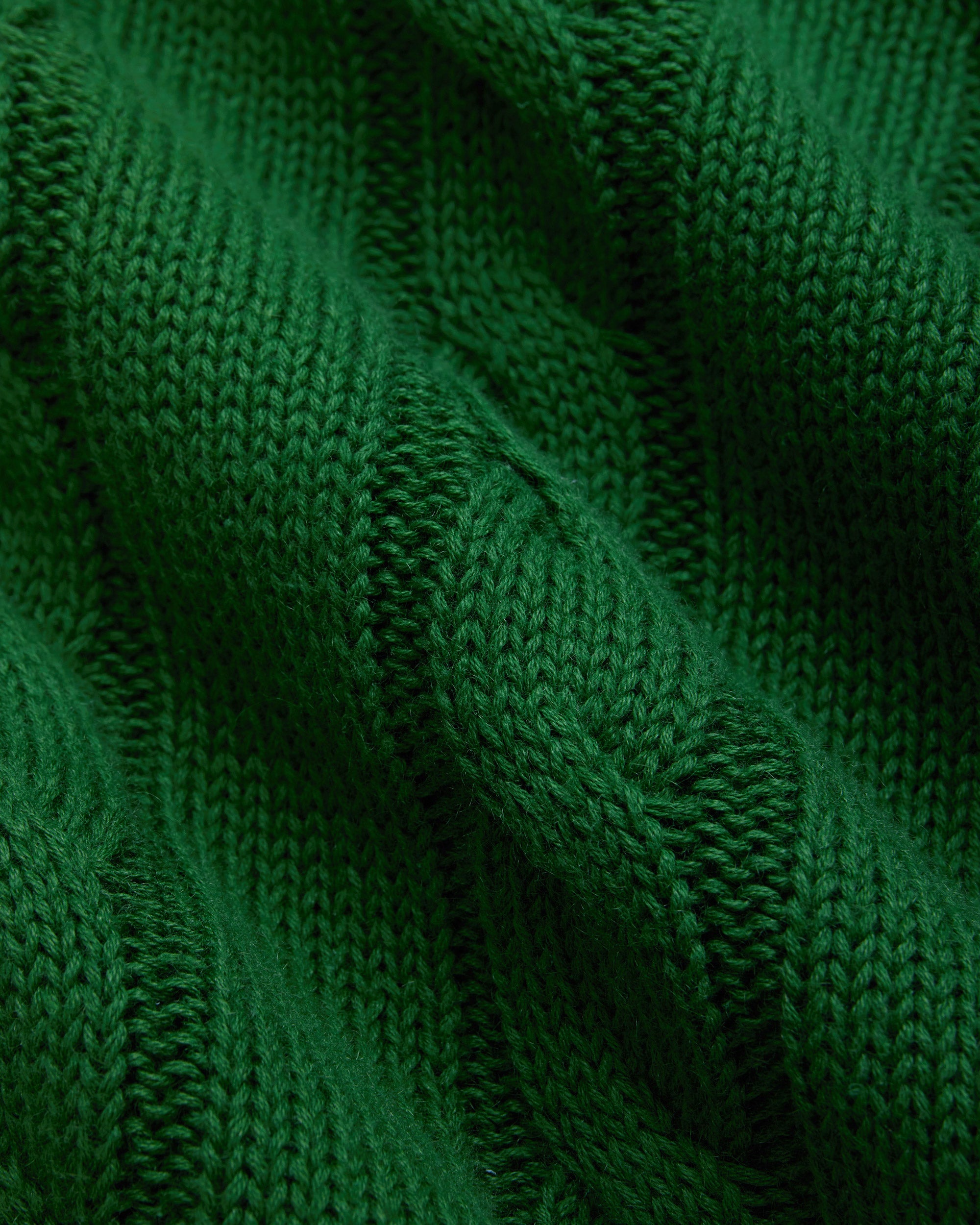 Green Linen-Cotton Cableknit Sweater - Trim Fit