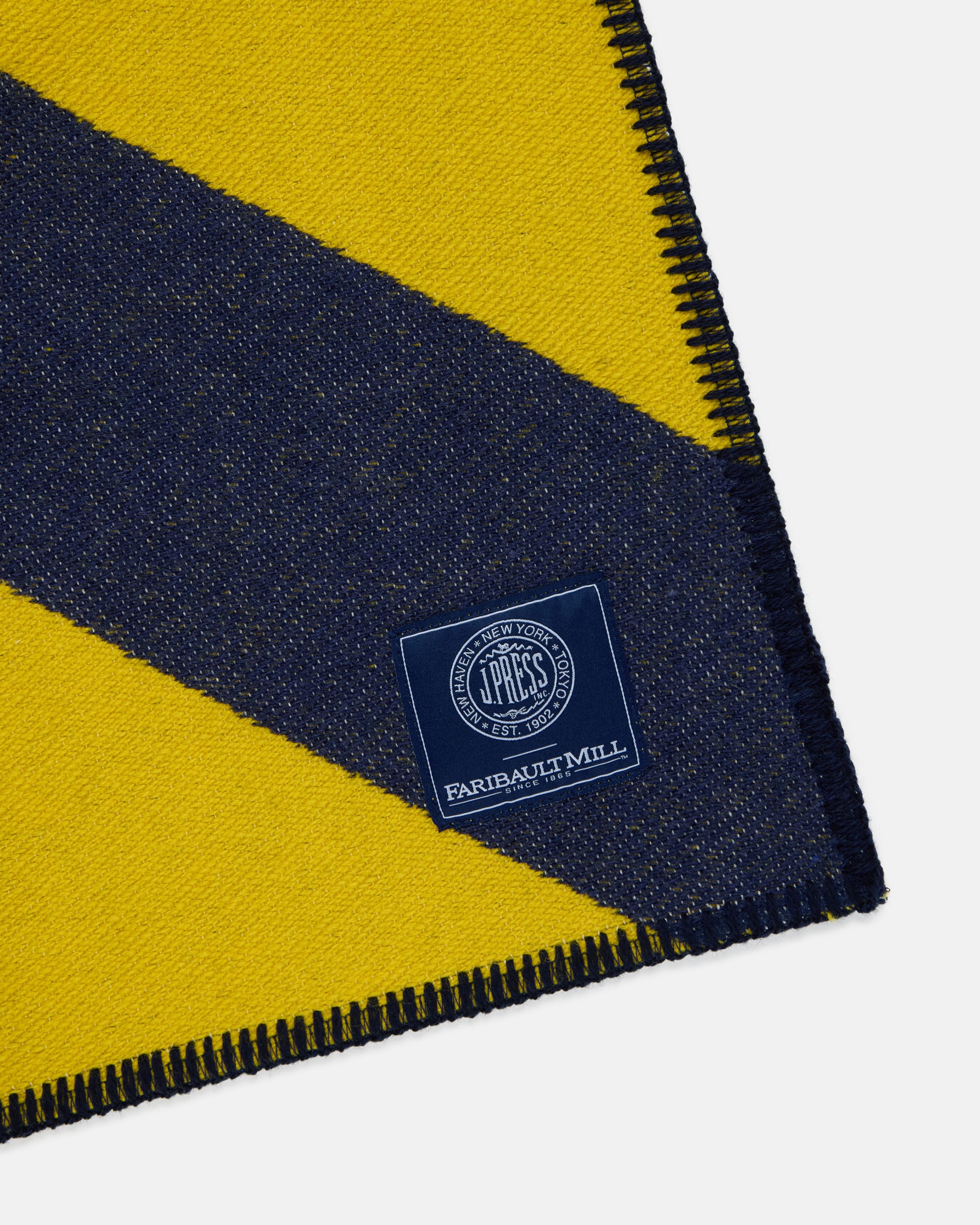 Made-in-USA J. Press x Faribault Guard Stripe Jacquard Throw