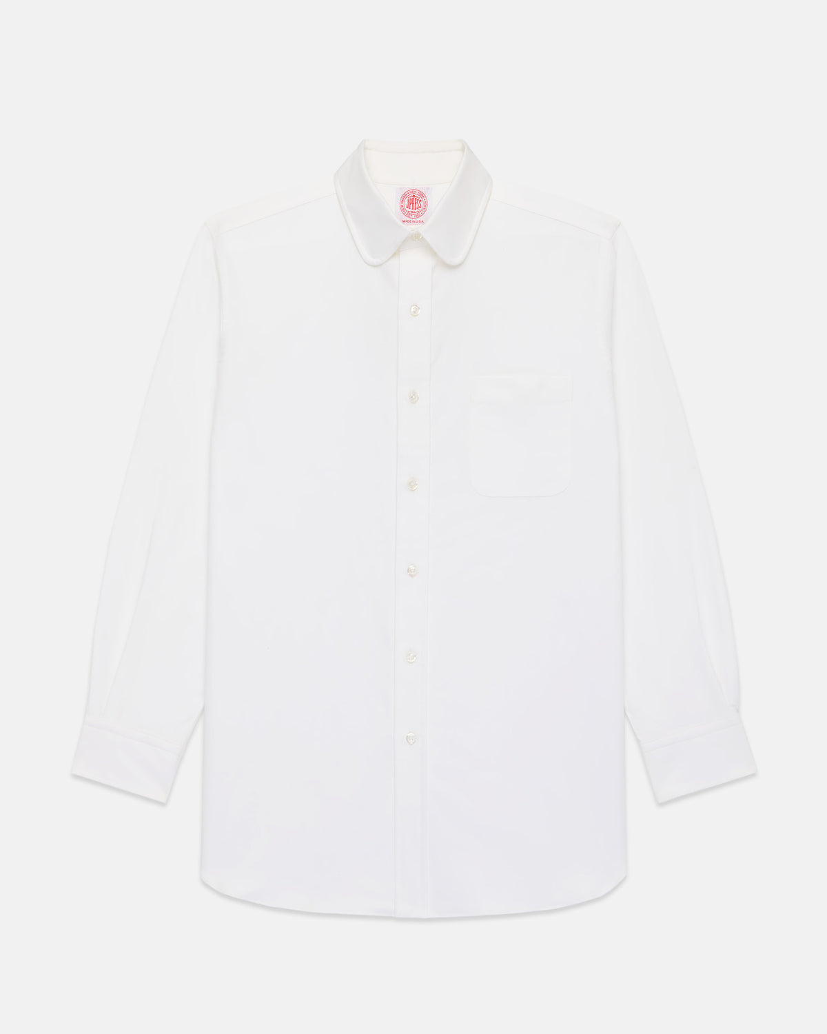 Made-in-USA White Oxford Club Collar Dress Shirt