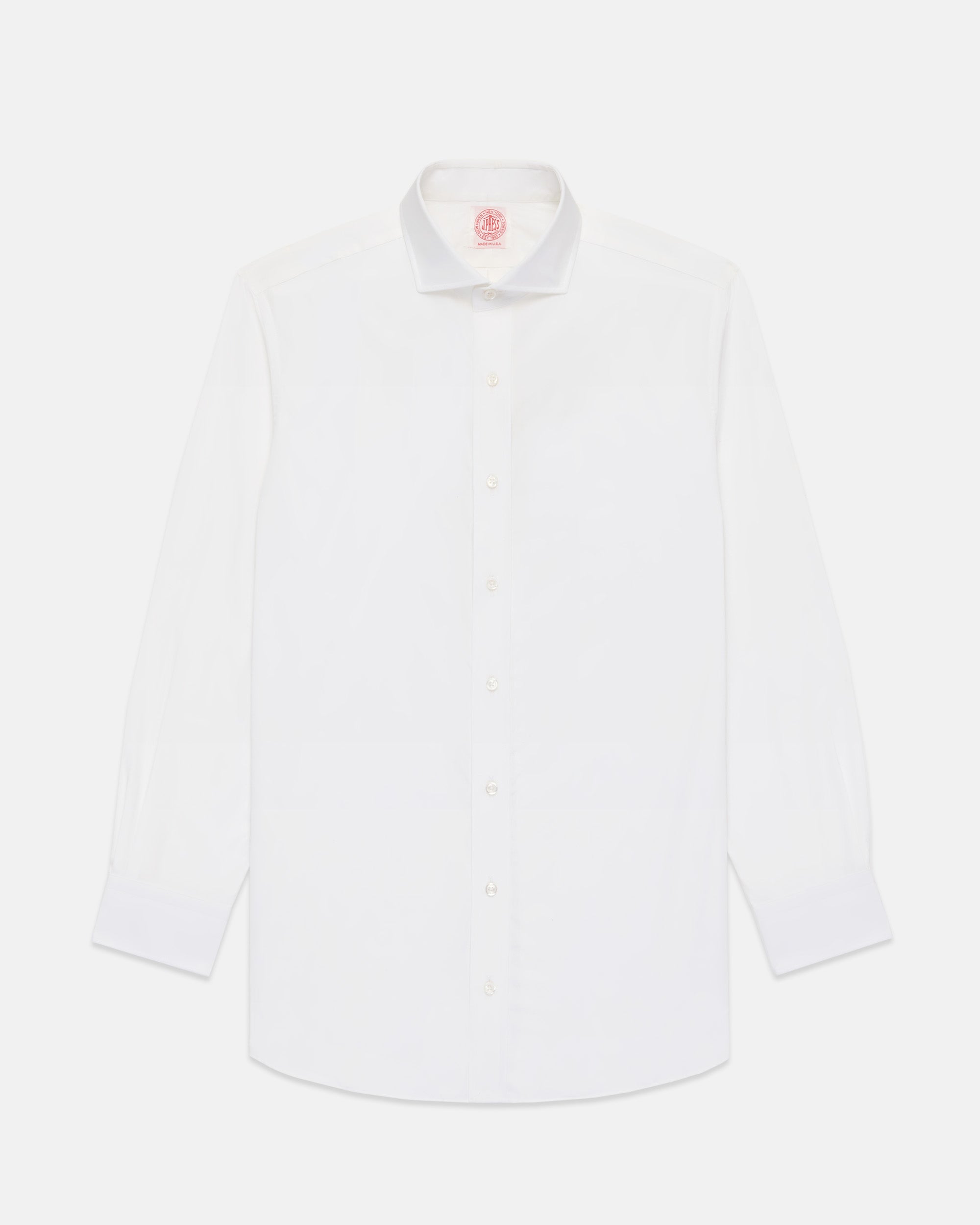 Made-in-USA Thomas Mason White Extreme Cutaway Collar Dress Shirt - Classic Fit