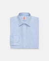 Made-in-USA Thomas Mason Blue Tattersall Spread Collar Dress Shirt - Classic Fit
