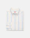 Light Blue Woven Stripe Brushed Button Down Sport Shirt