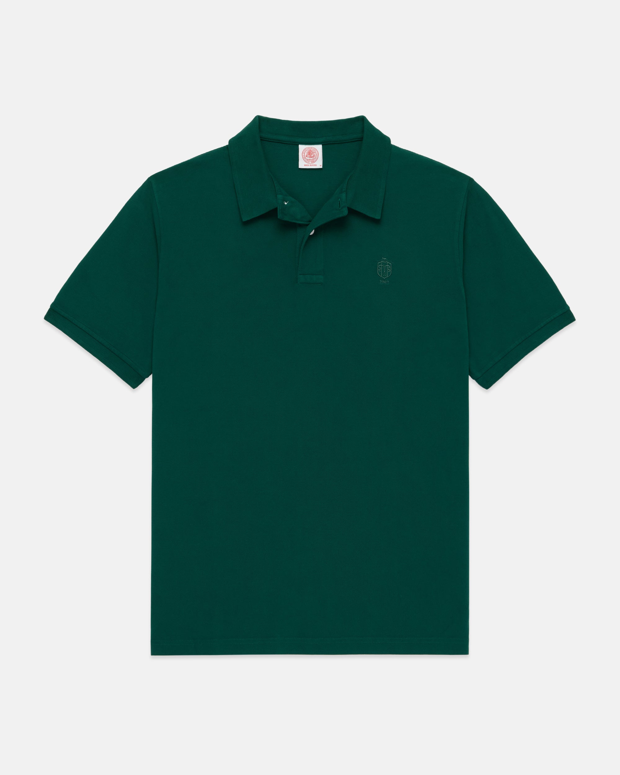 J. Press Dark Green Archival Crest Pique Polo