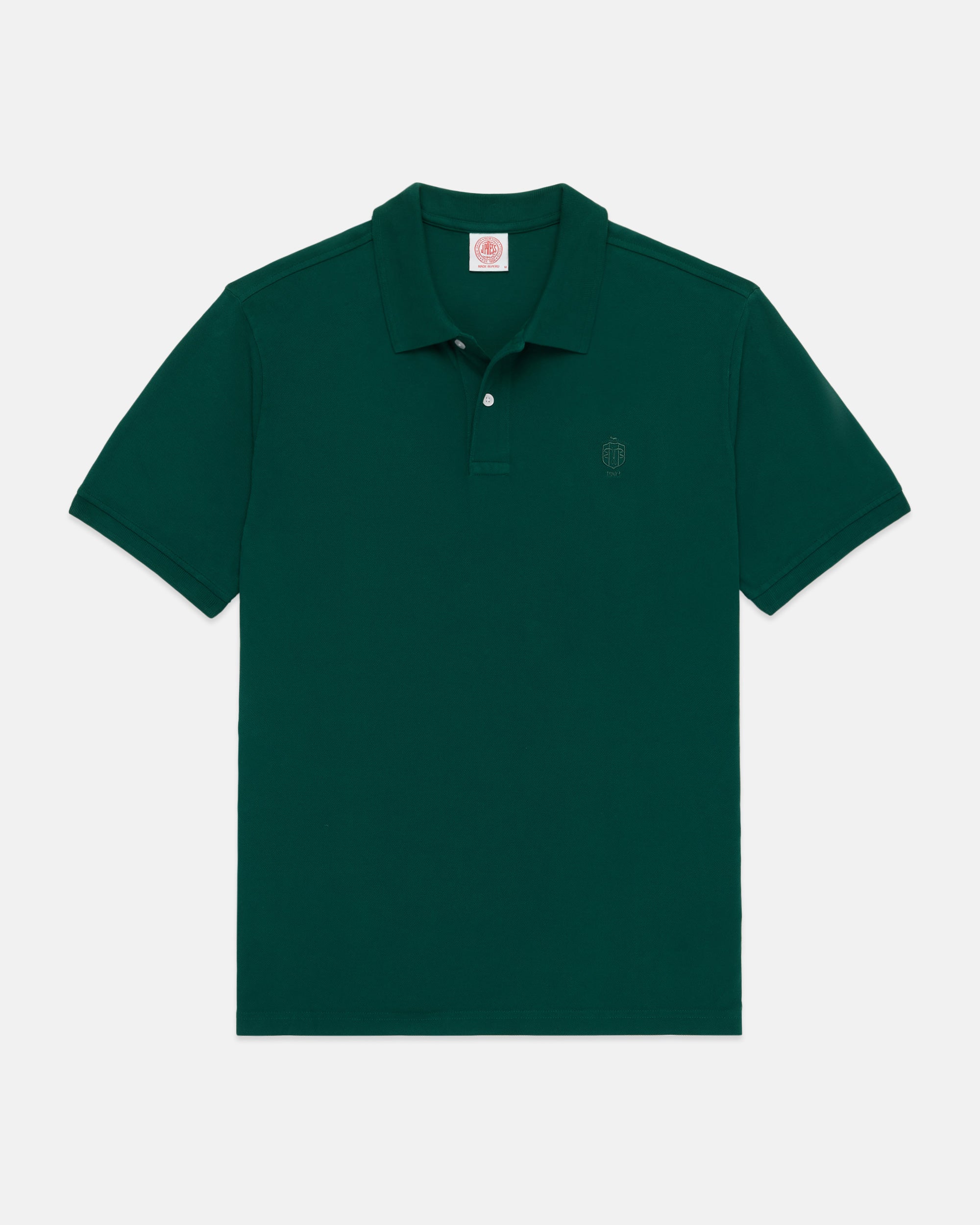J. Press Dark Green 1902 Crest Pique Polo