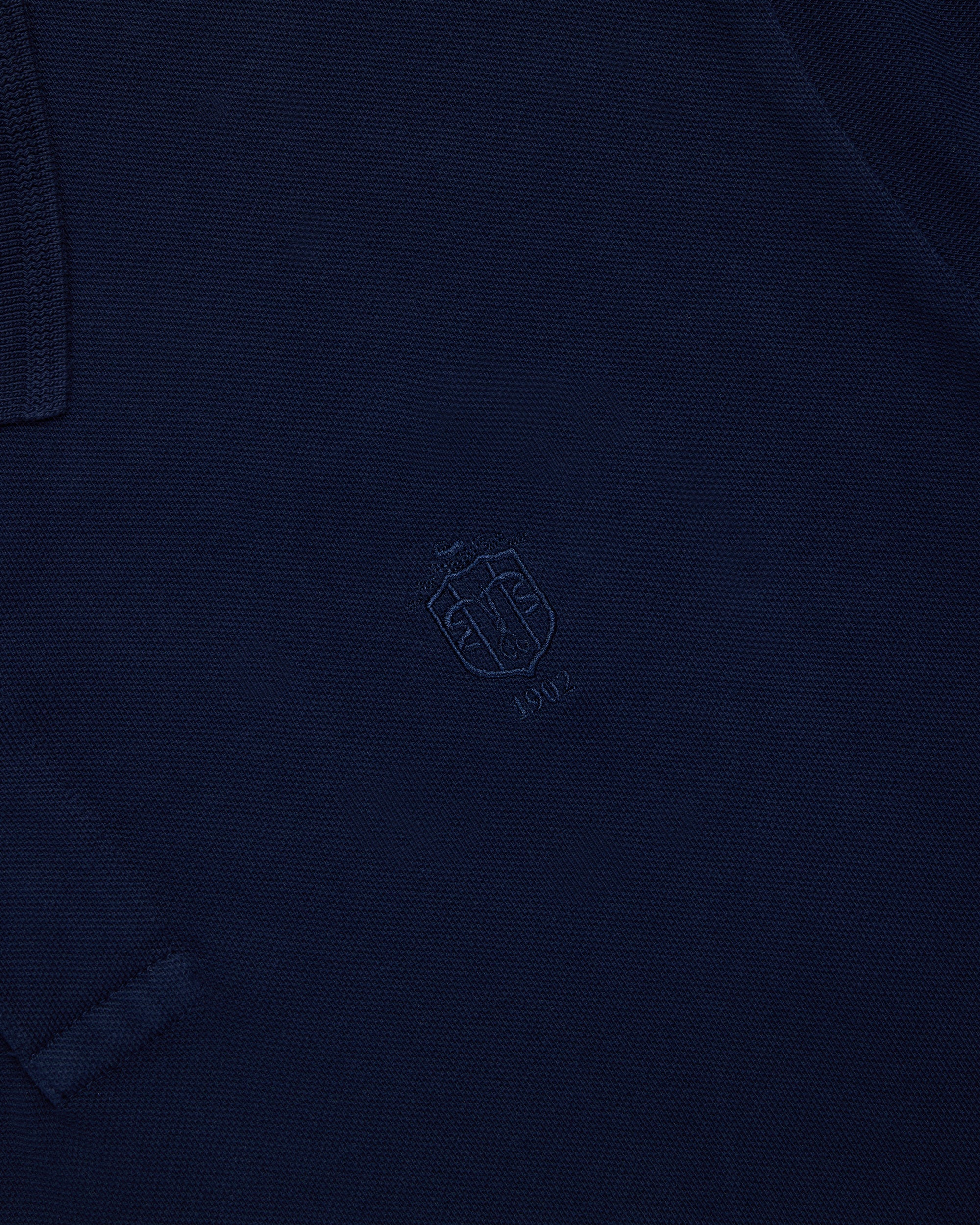 J. Press Navy Archival Crest Pique Polo