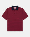 Navy & Red Cotton Jersey Micro-Stripe Polo - Classic Fit
