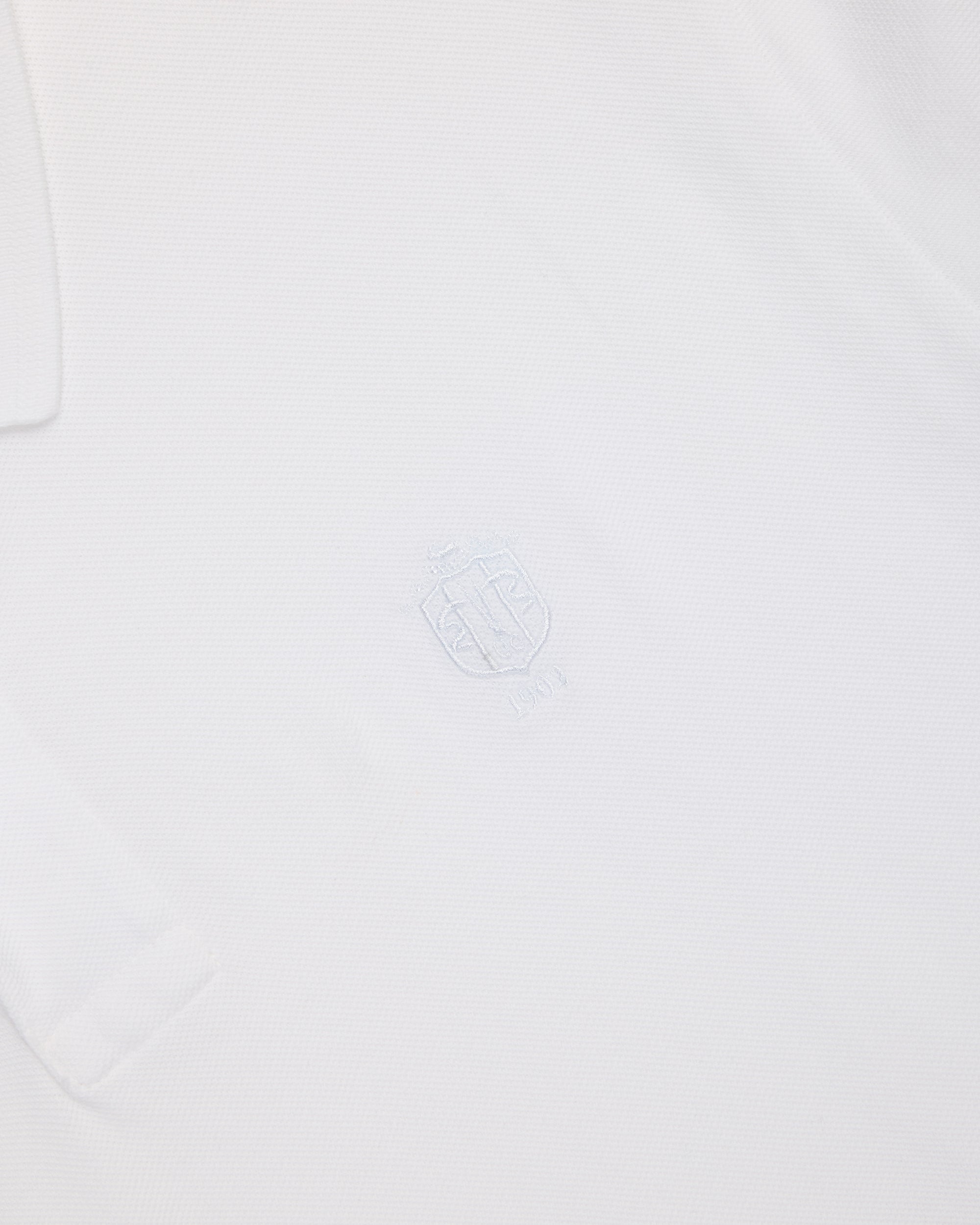 J. Press White Archival Crest Pique Polo