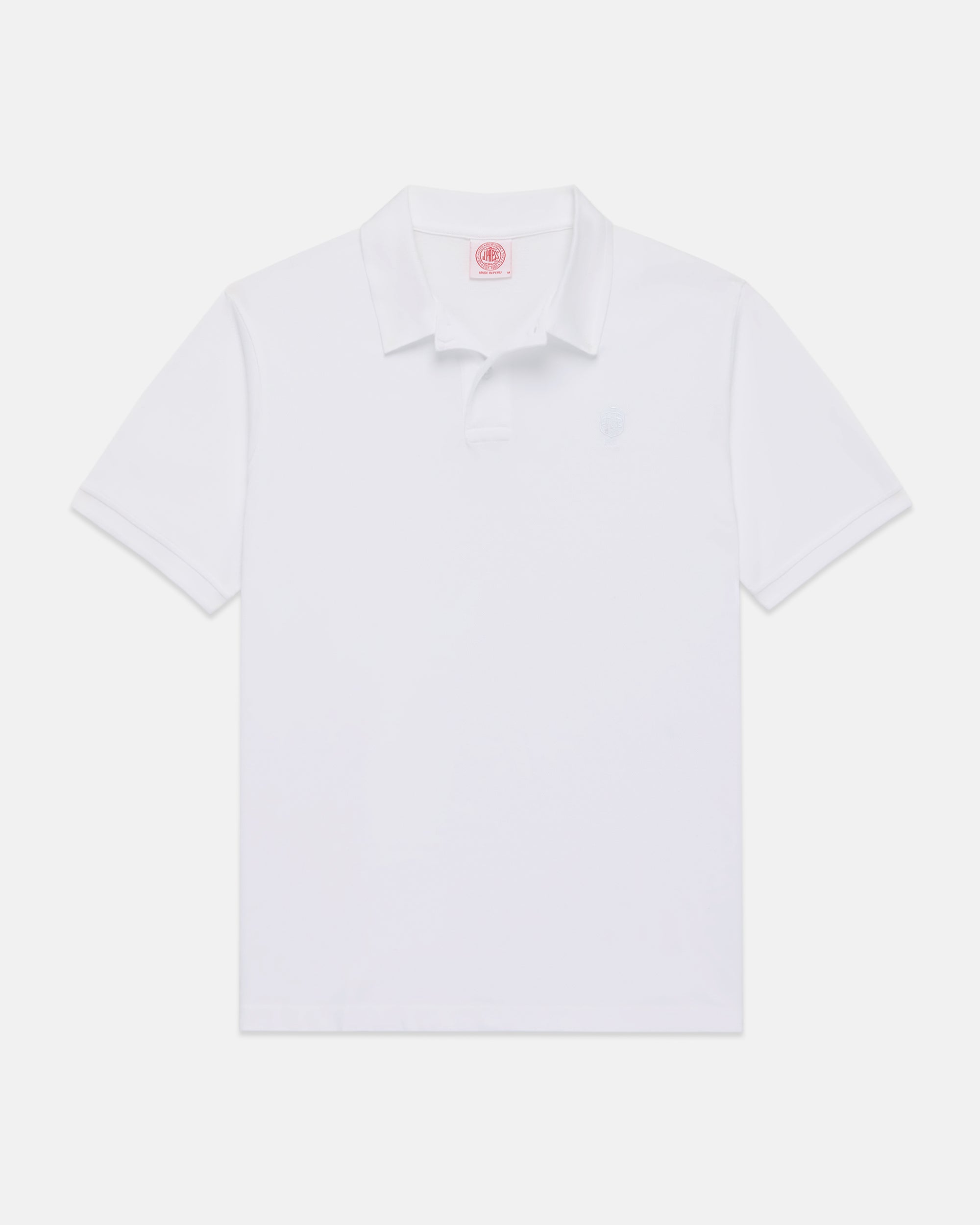 J. Press White Archival Crest Pique Polo