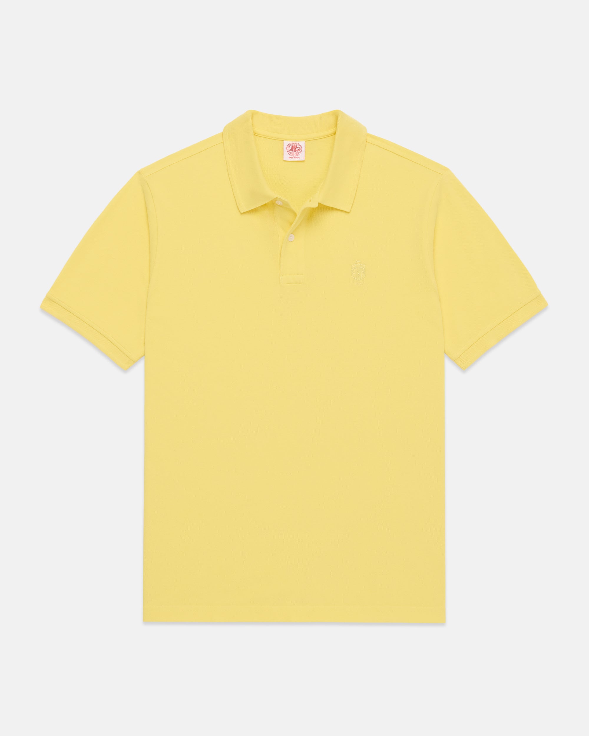 J. Press Yellow 1902 Crest Pique Polo