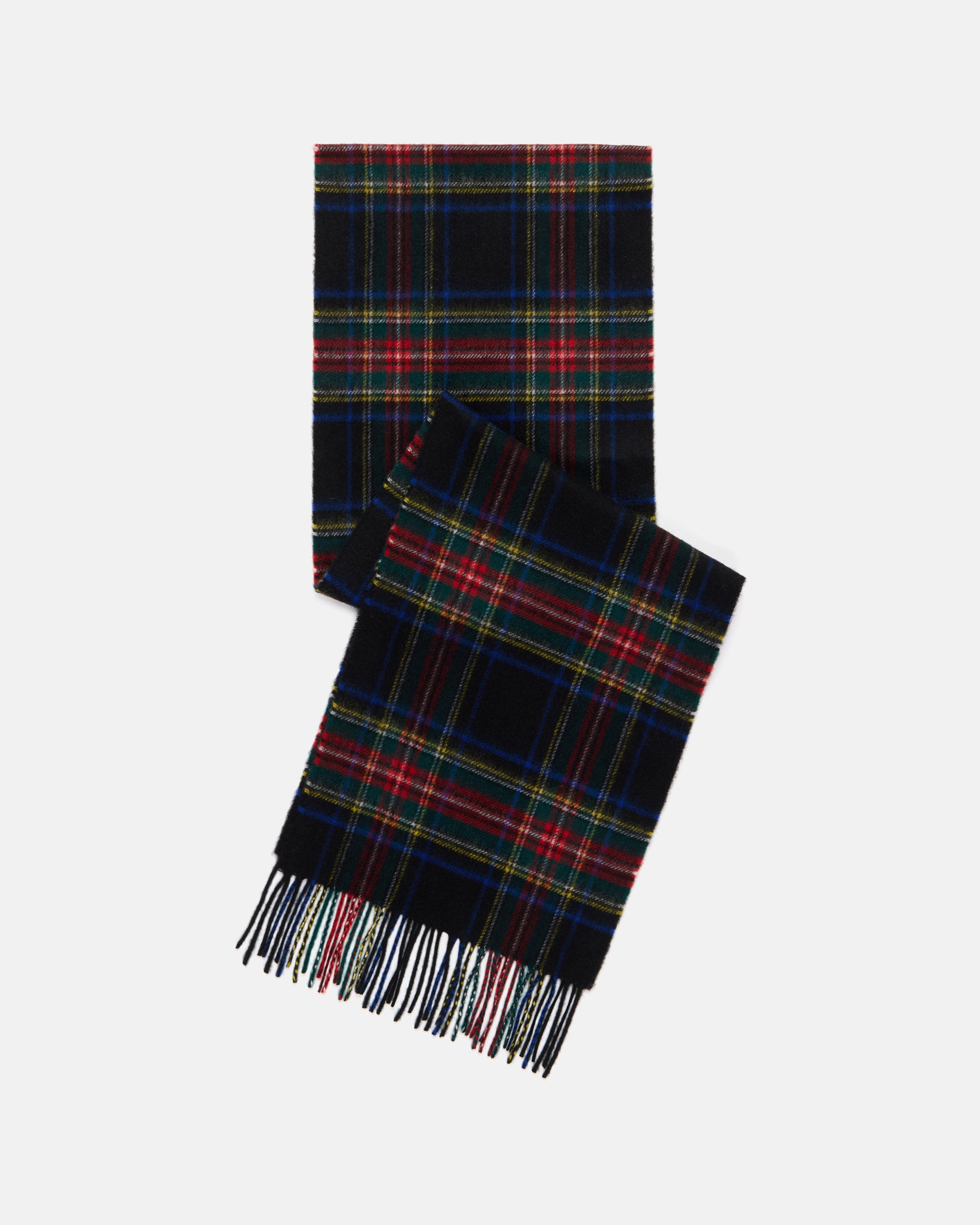 Made-in-Scotland Black Stewart Cashmere Muffler