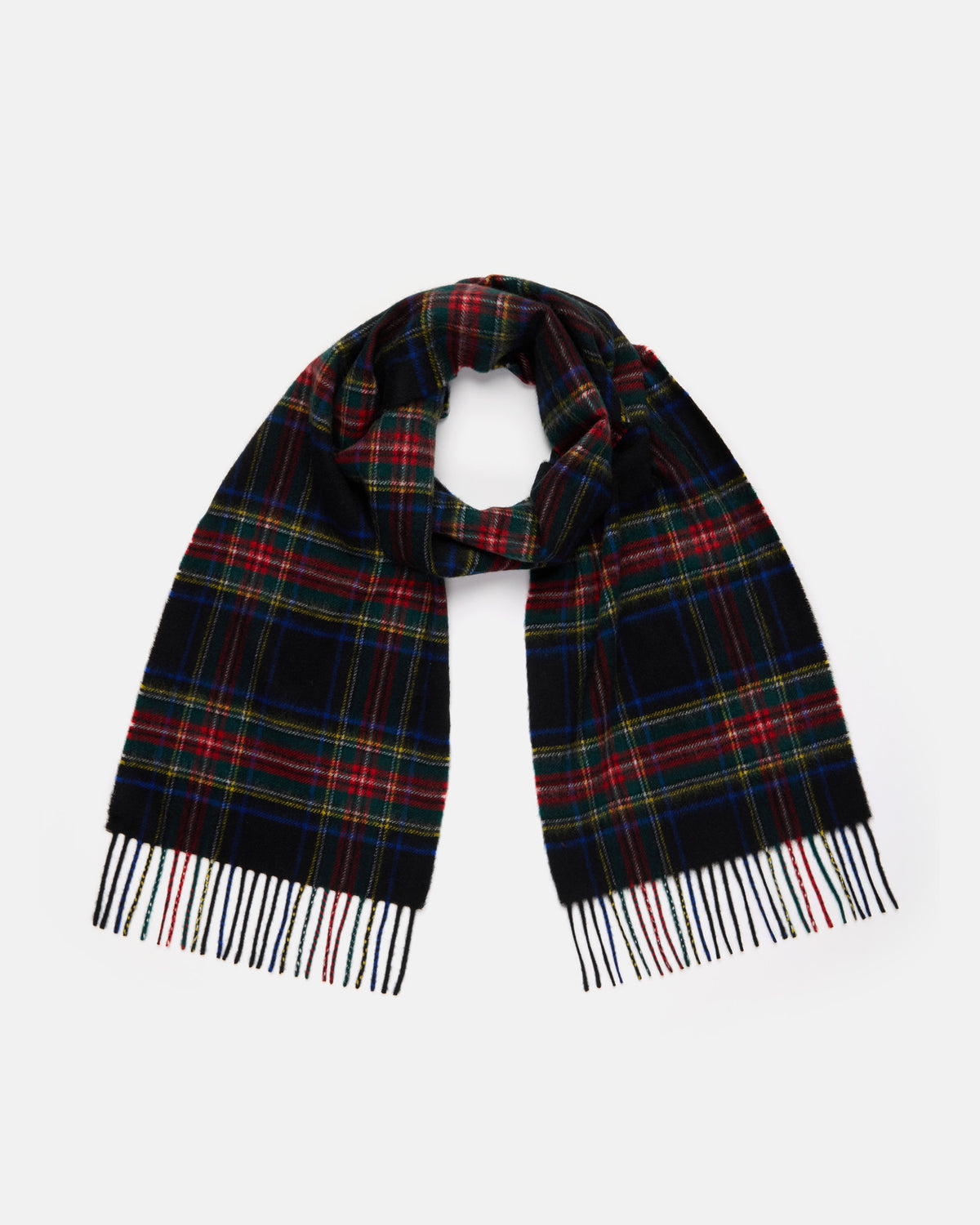 Made-in-Scotland Black Stewart Cashmere Muffler