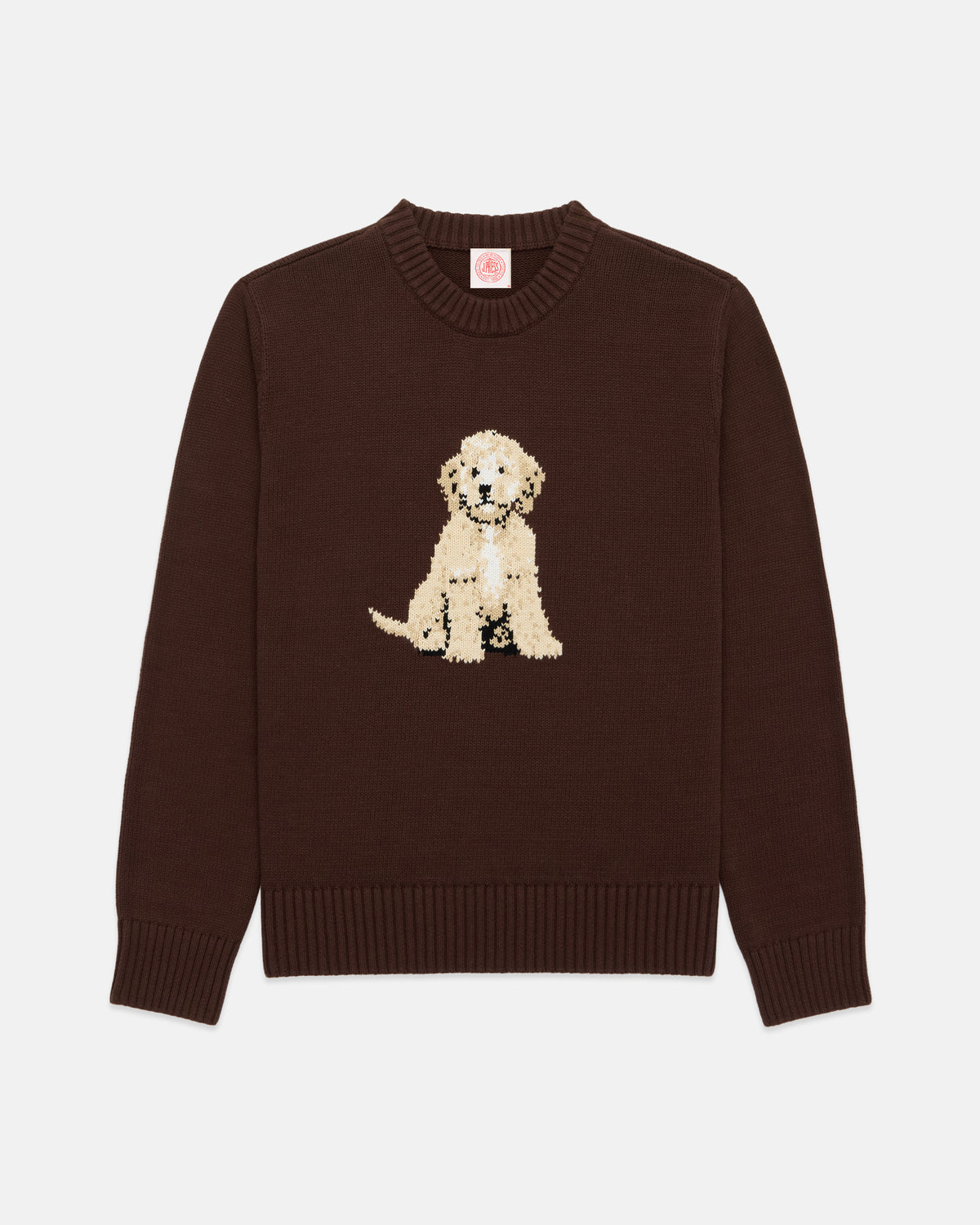 Doodle Intarsia Knit Cotton Sweater