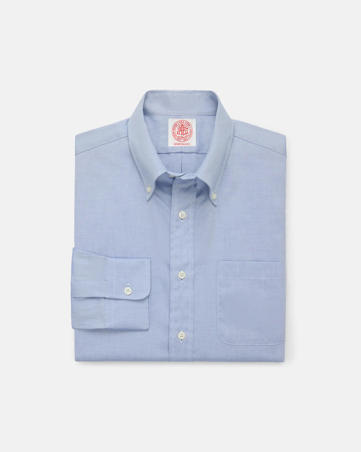 Made-in-USA Blue Pinpoint Oxford Button Down Shirt