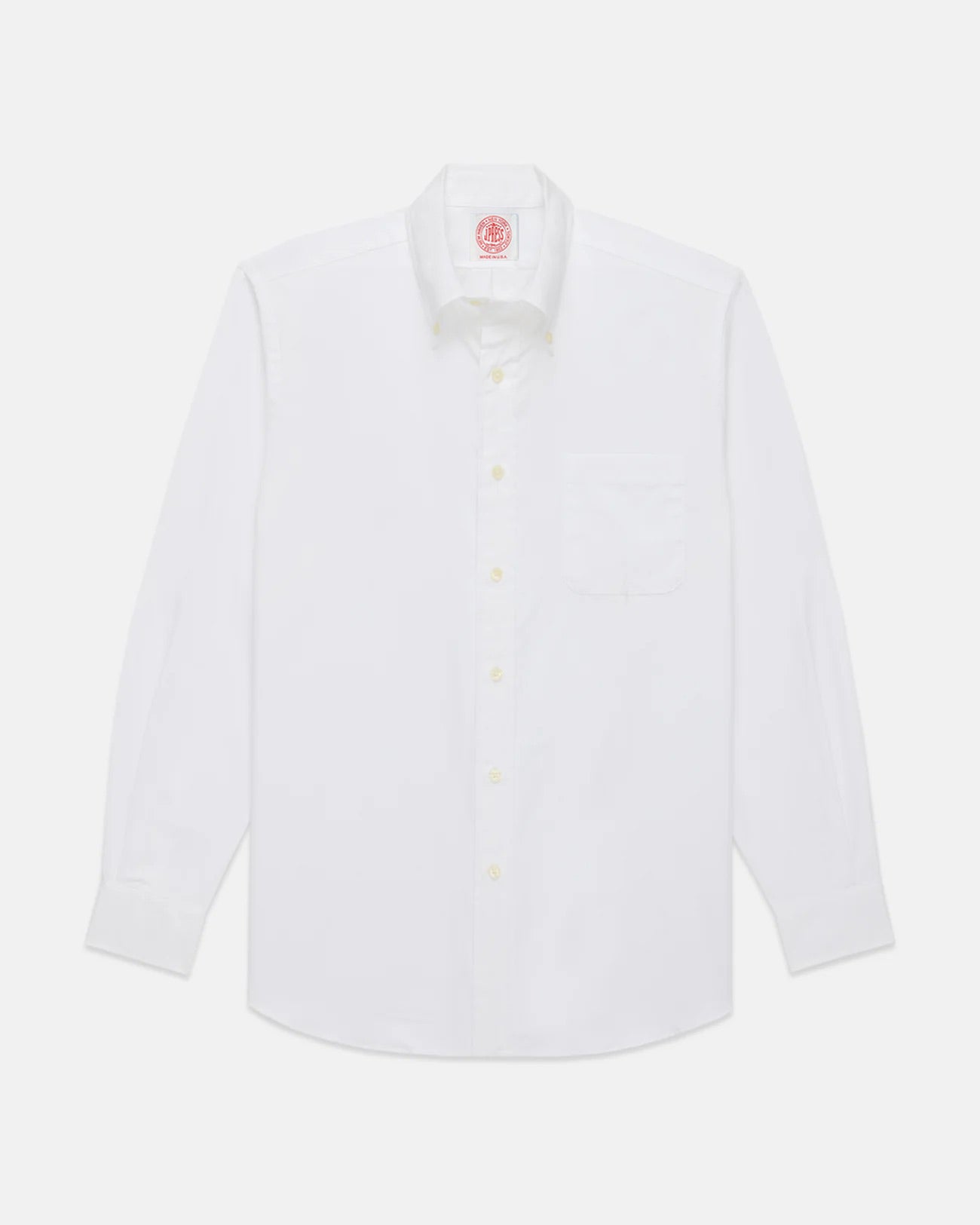 Made-in-USA White Pinpoint Oxford Button Down Shirt - Classic Fit