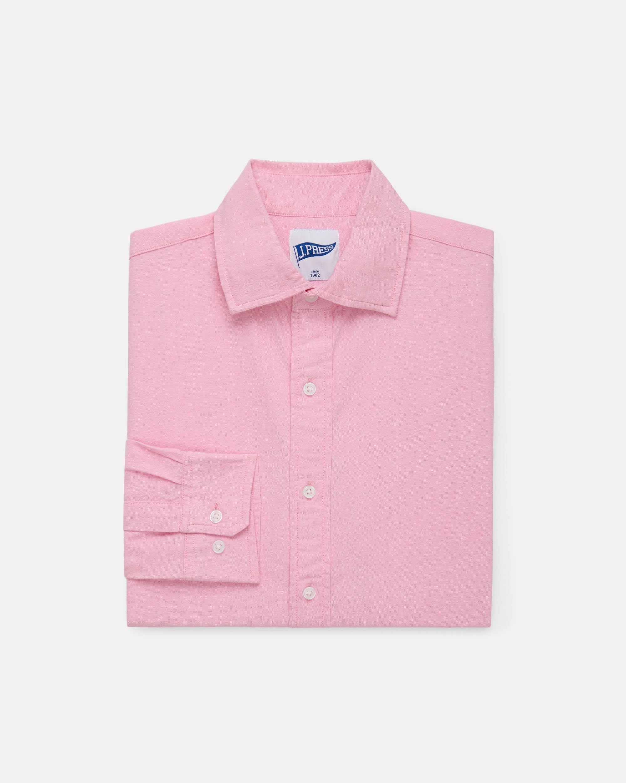 Pink Enzyme-Washed Oxford Spread Collar Shirt - Trim Fit | J. PRESS