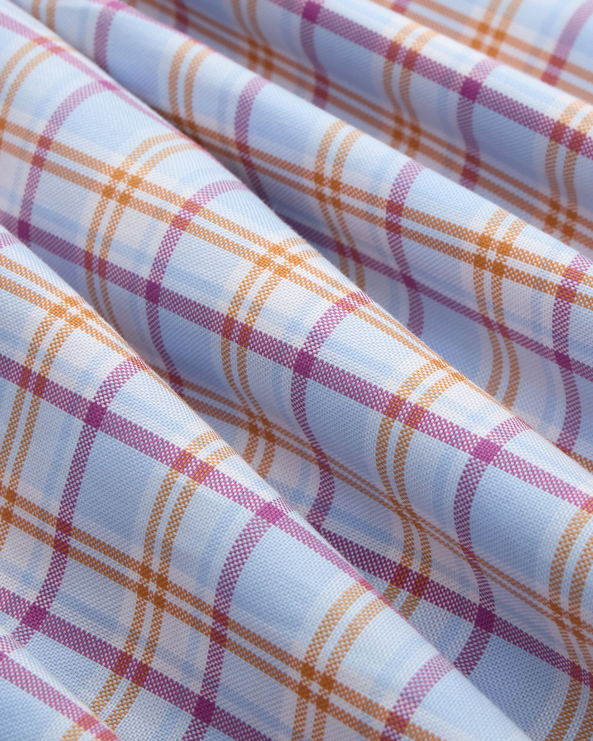 Made-in-USA Blue & Orange Windowpane Sport Shirt - Classic Fit