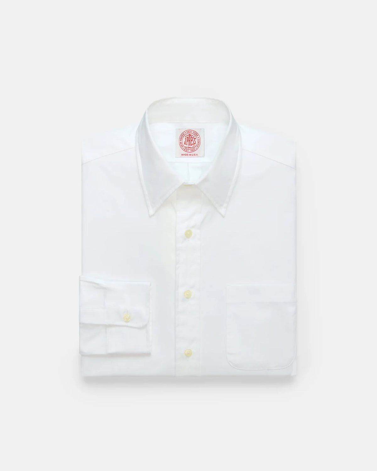 Made-in-USA White Pinpoint Oxford Point Collar Shirt - Classic Fit Made-in-USA White Pinpoint Oxford Point Collar Shirt - Classic Fit