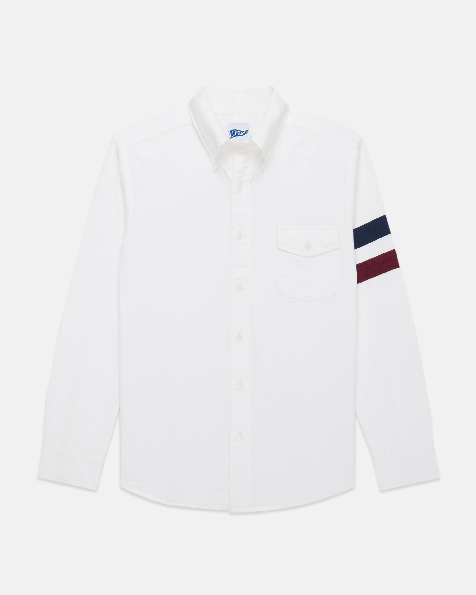 White Sleeve Stripe Oxford Shirt