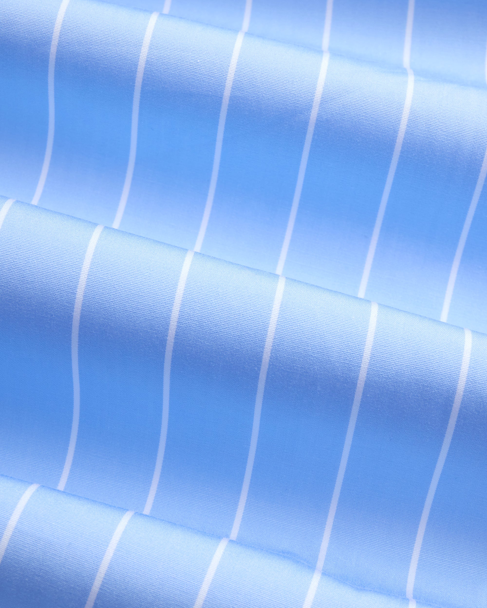 トップス <H>THOMAS MASON BALLOON SLEEVE SHT Thomas Mason Blue & White Stripe Spread Collar French Cuff Dress