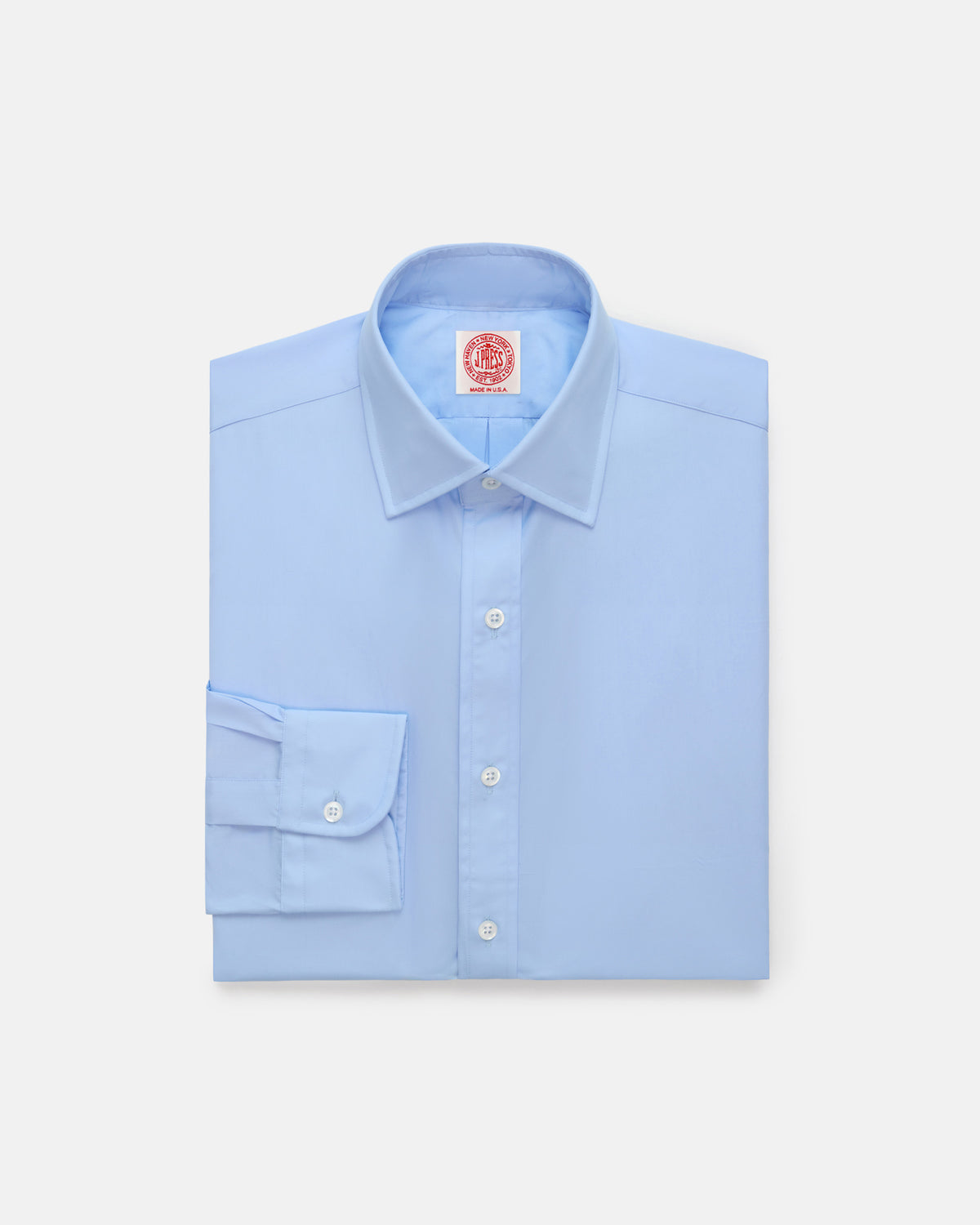 Made-in-USA Thomas Mason Blue Spread Collar Dress Shirt