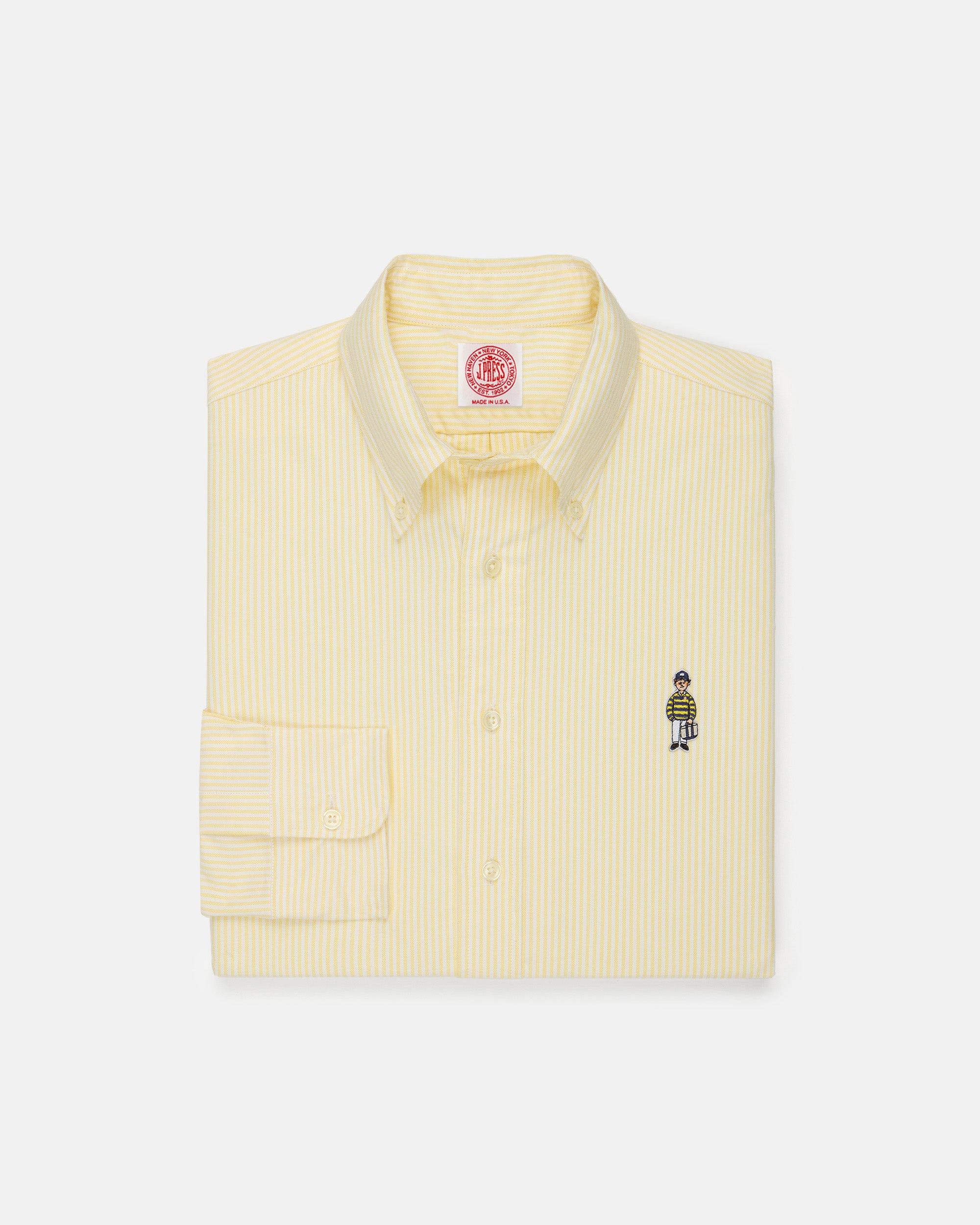 Made-in-USA "Ivy Guy" Yellow University Stripe Oxford Cloth Shirt - Classic Fit