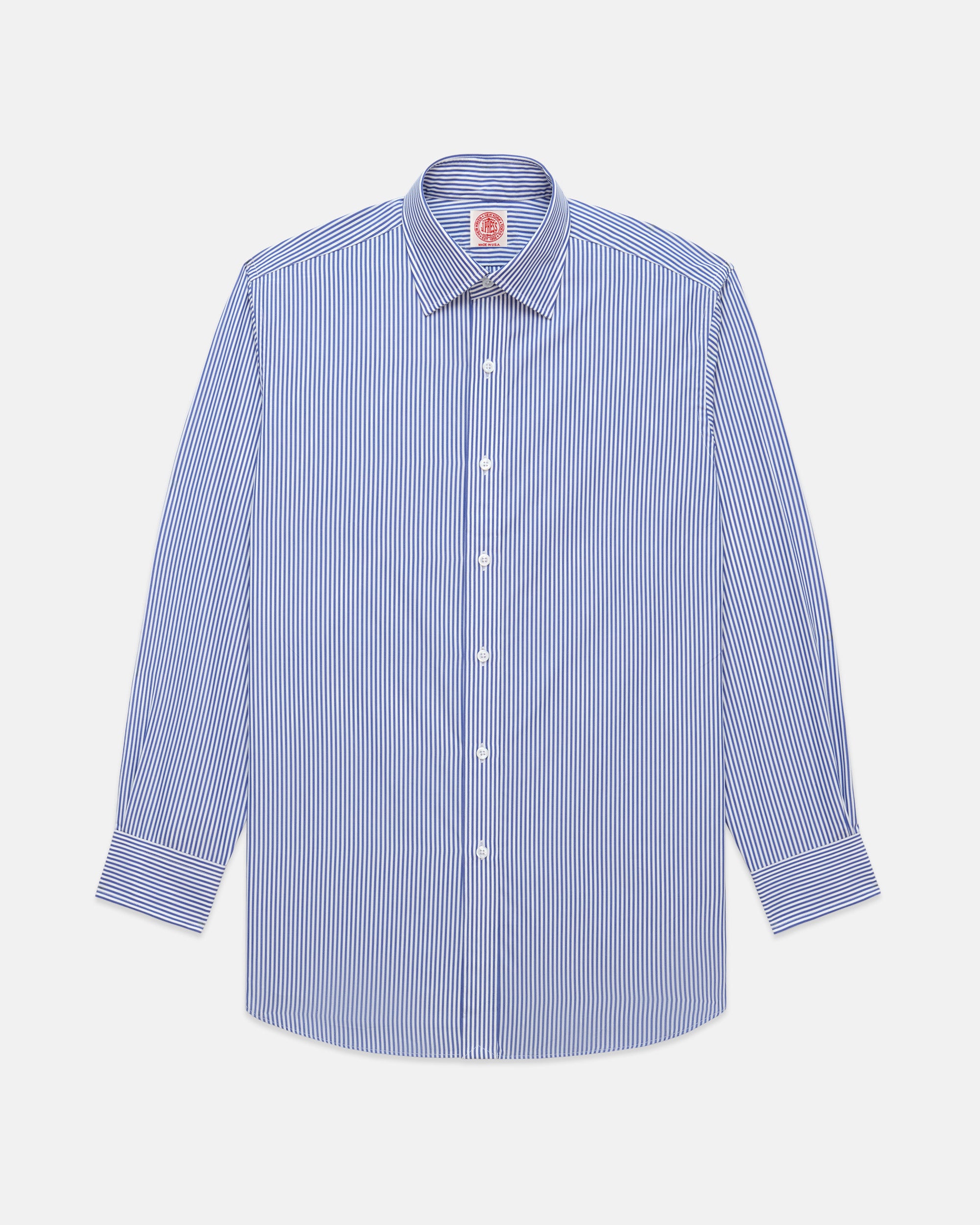 Thomas Mason Navy Bengal Stripe Spread Collar Dress Shirt