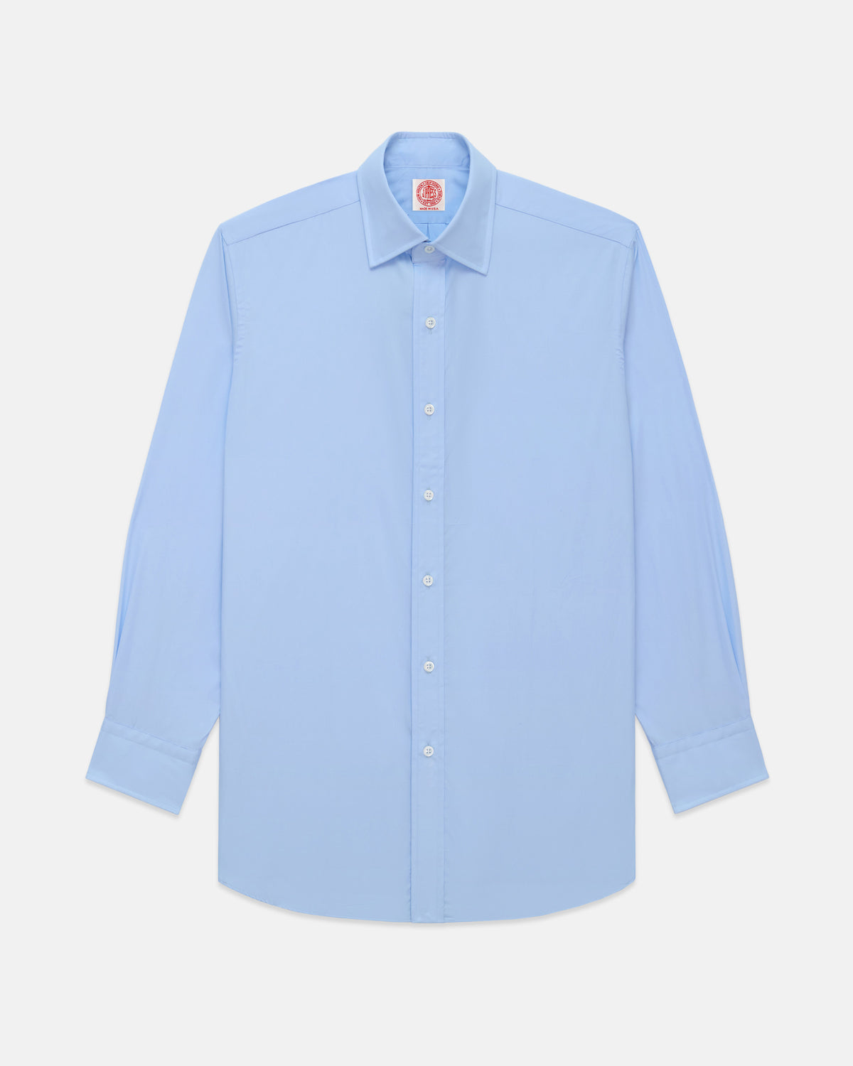 Made-in-USA Thomas Mason Blue Spread Collar Dress Shirt