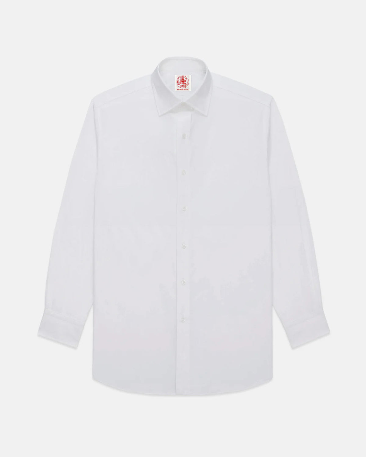 white spread collar dress shirt Made-in-Canada White Broadcloth Spread Collar Dress Shirt