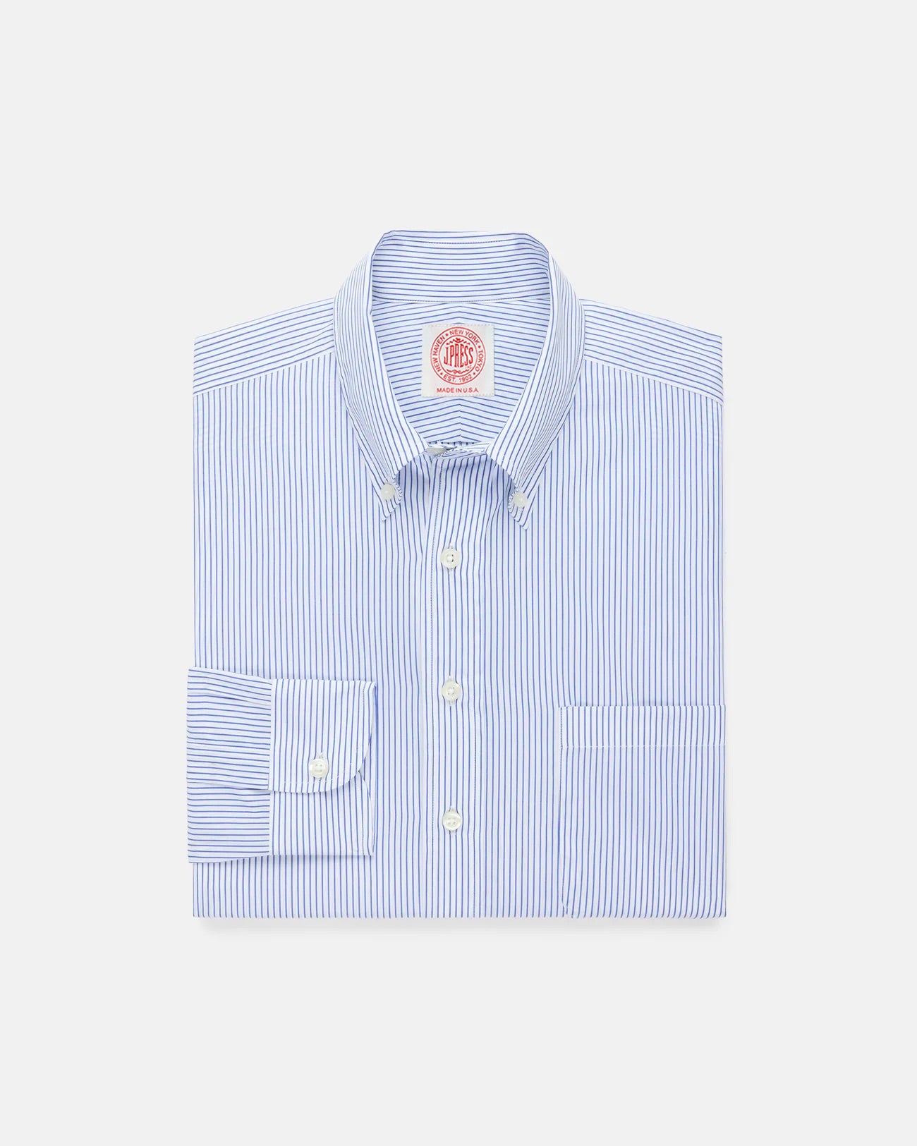 Made-in-USA Light Blue Pencil Stripe Button Down Shirt - Classic Fit