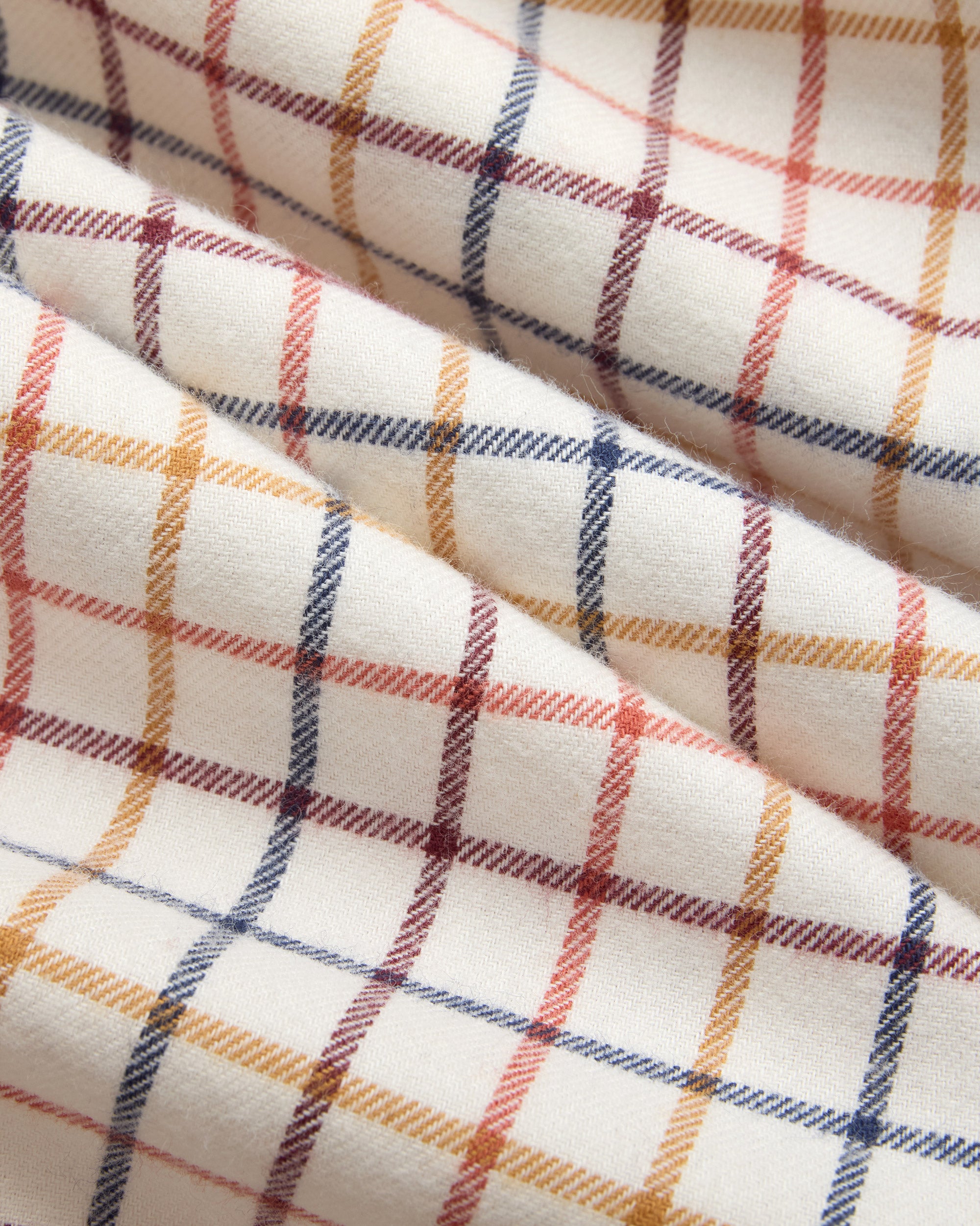 Tan, Rust & Navy Tattersall Cotton Flannel Sport Shirt - Classic Fit