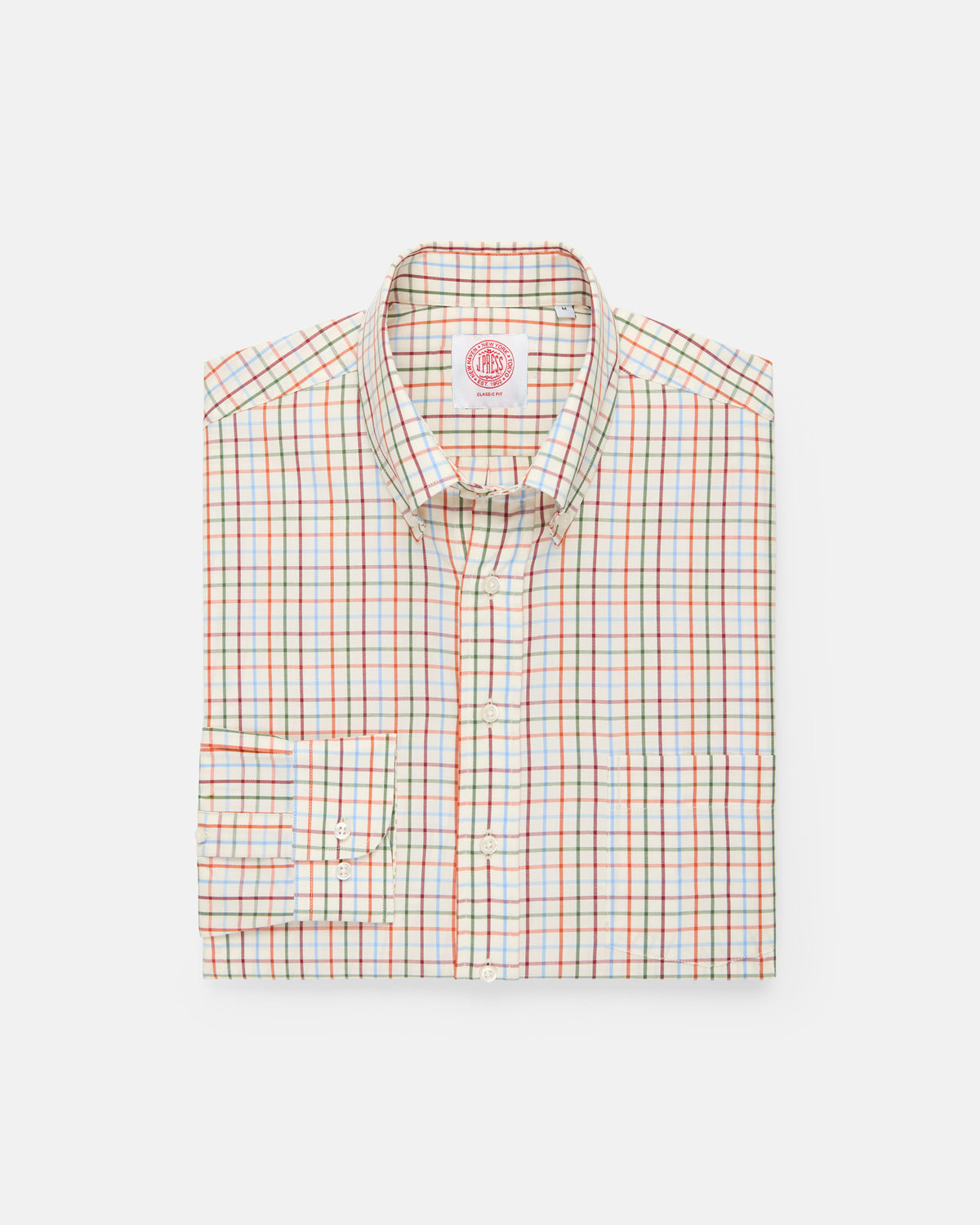 Burgundy, Light Blue, Red & Green Tattersall Cotton Flannel Sport Shirt - Classic Fit