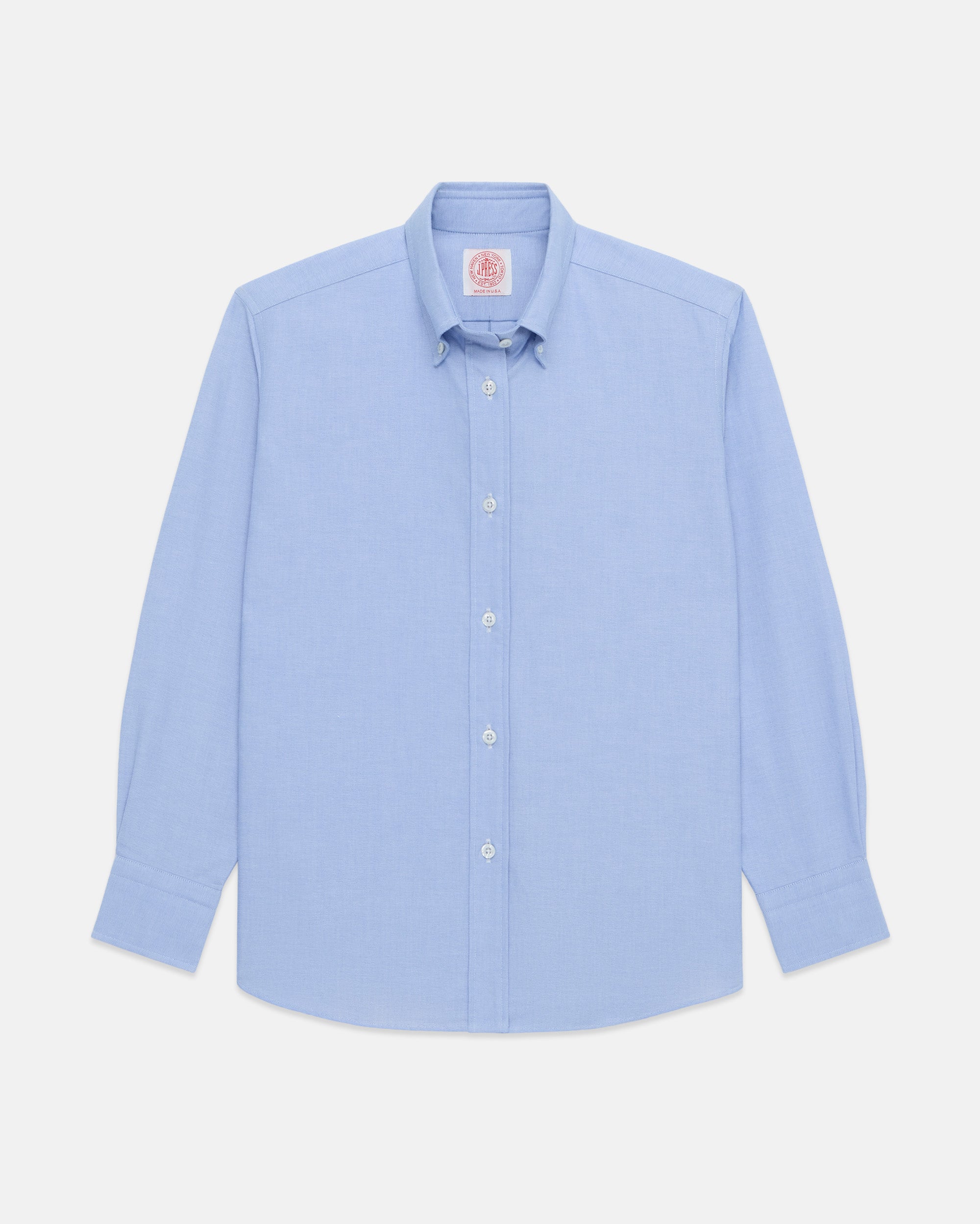 Made-in-USA Women's Blue Oxford Cloth Button Down Sport Shirt