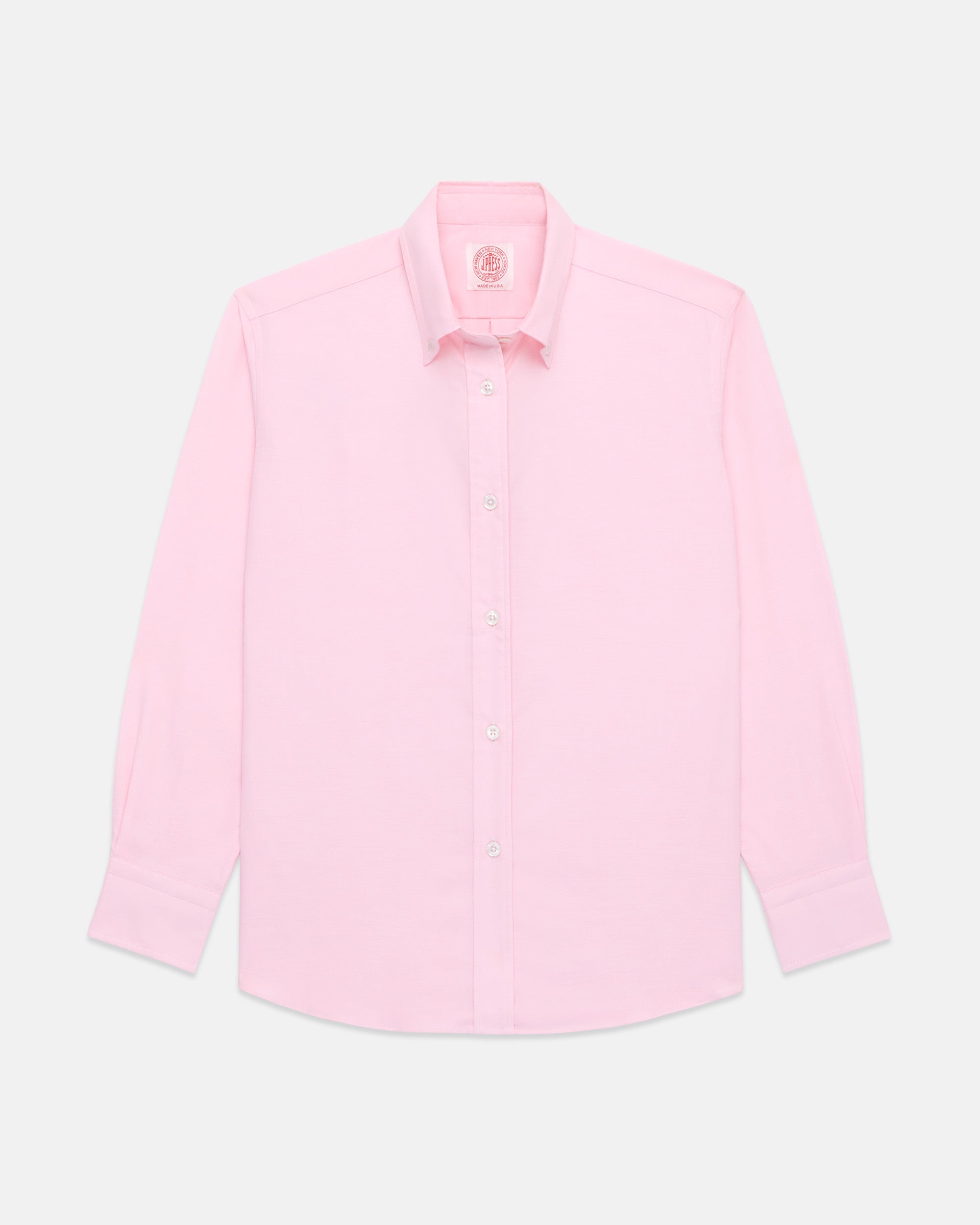 Made-in-USA Women's Pink Oxford Cloth Button Down Sport Shirt