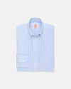 Made-in-USA Women's Blue University Stripe Oxford Cloth Sport Shirt