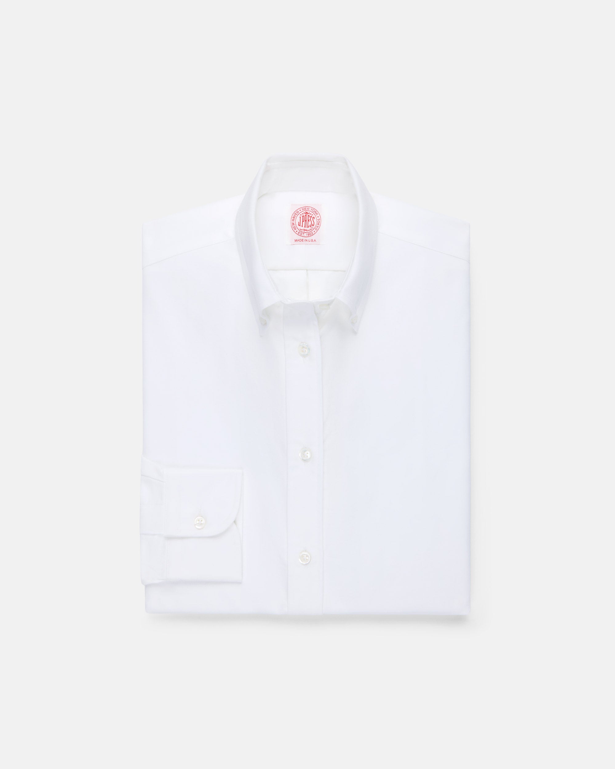 Made-in-USA Women's White Oxford Cloth Button Down Sport Shirt