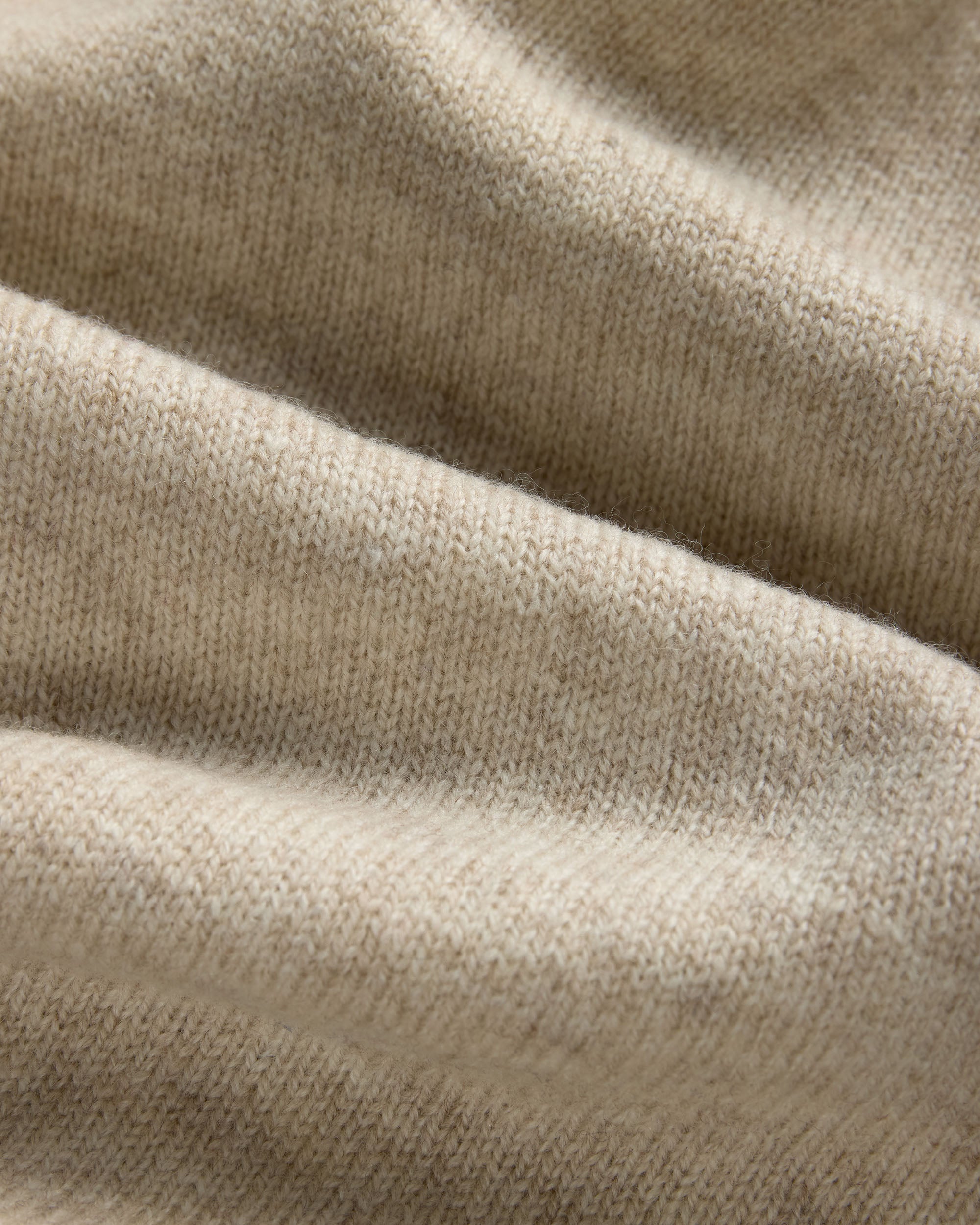 Tan Lambswool Quarter Zip-up Sweater