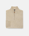 Tan Lambswool Quarter Zip-up Sweater